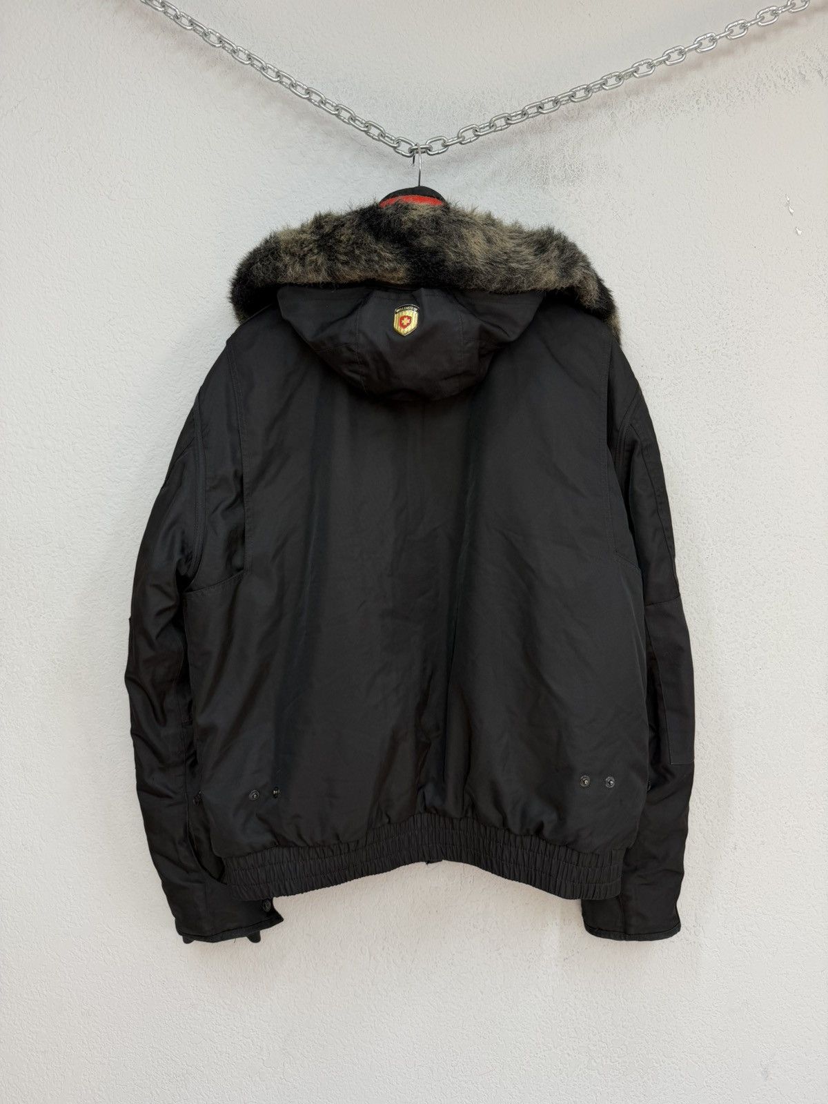 If Six Was Nine Vintage Rick Owens Vibe Black Bomber Jacket Faux Fur Collar Size US L / EU 52-54 / 3 - 10 Thumbnail