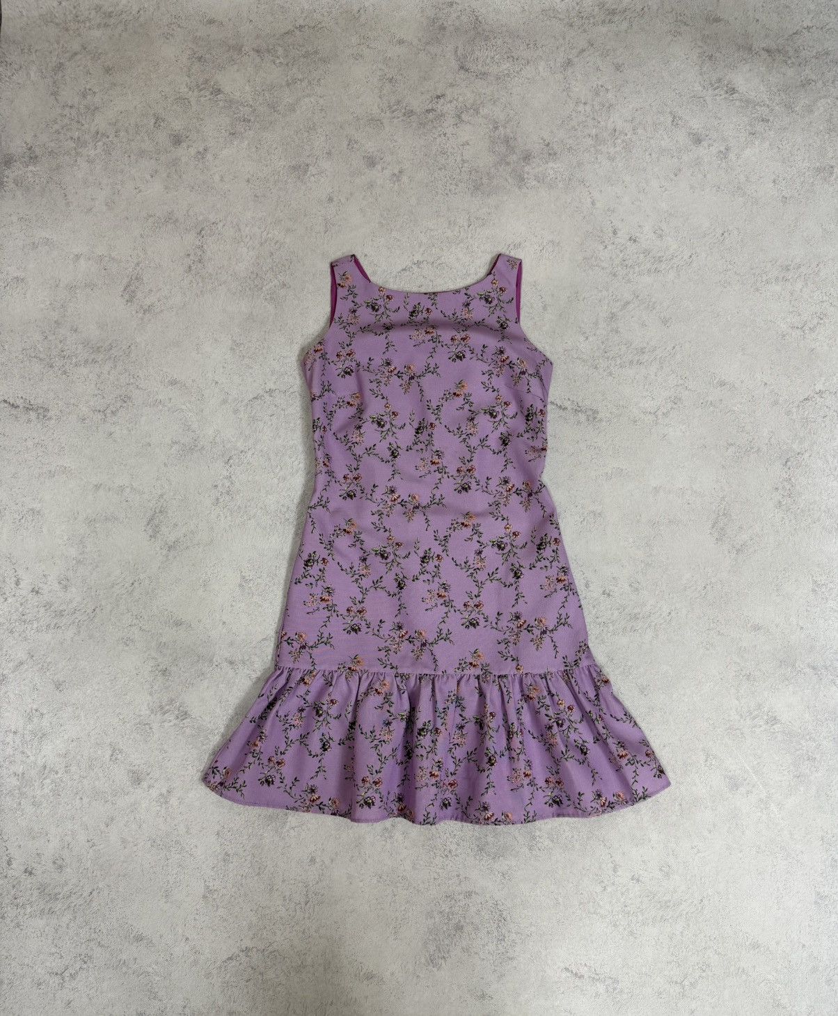Blumarine Blugirl Blumarine Purple Sleeveless Floral Mini Dress Size XS / US 0-2 / IT 36-38 - 10 Thumbnail