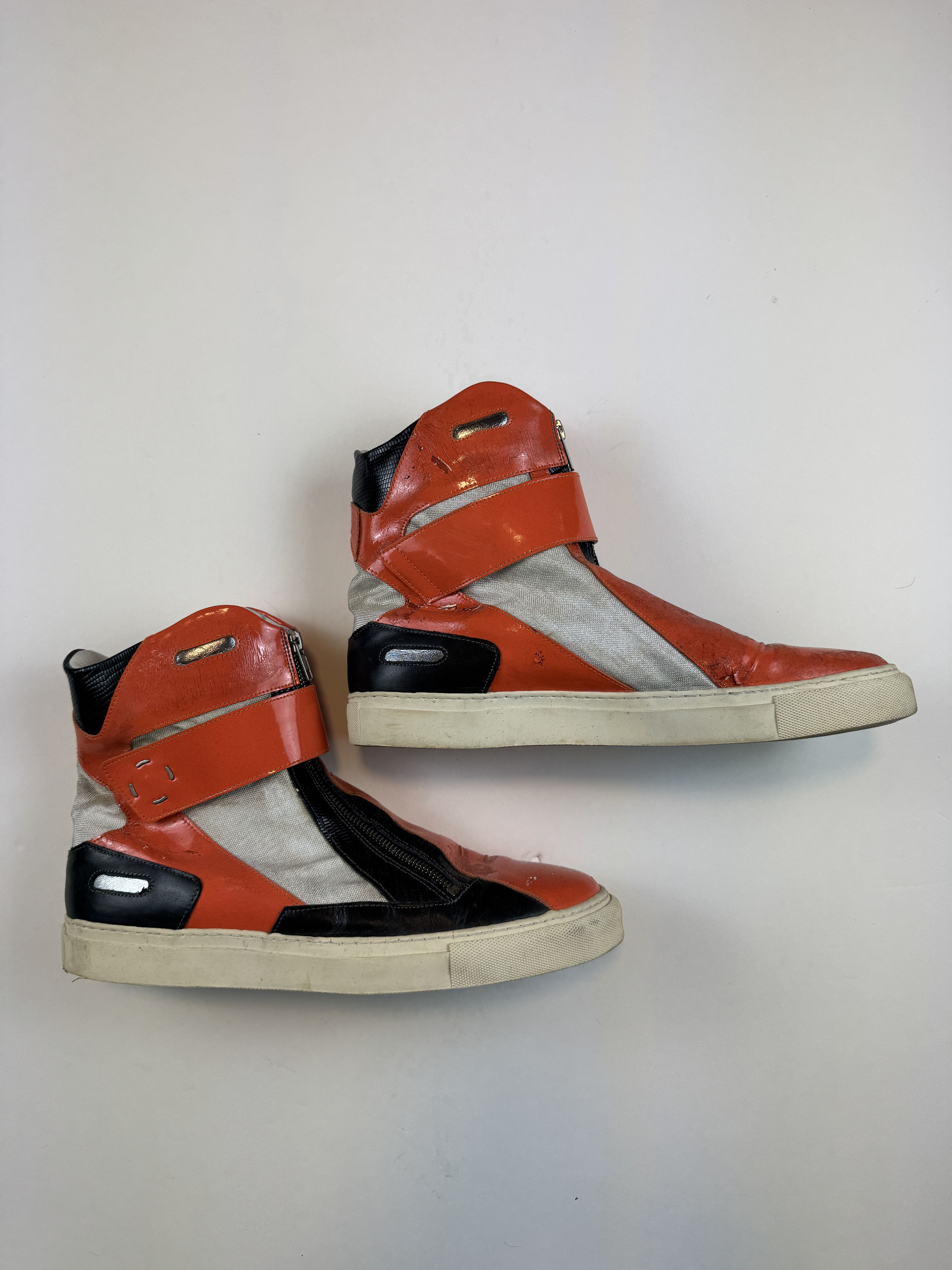 Size 11 Raf Simons x Sterling Ruby Gray Mens Metallic Leather High-Top Trainers Raf Simons + Sterling Ruby + Adidas Bunny Boots @cannnone +  main image 4