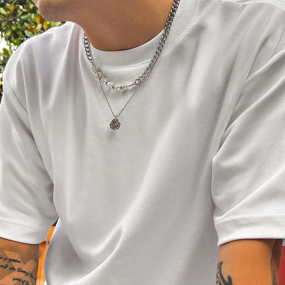 Jewelry Vintage Imitation Pearl Cuban Chain Choker Necklace Size ONE SIZE - 3 Thumbnail