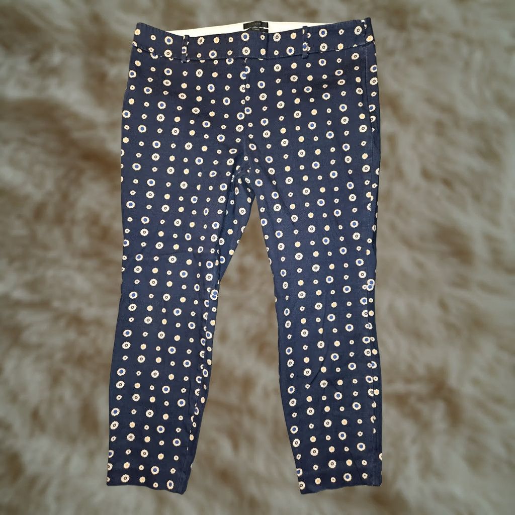 J.Crew J.Crew Minnie Crop Pants Women's 14 Geometric AOP Side Zip Preppy Workwear Shirt? Size 36" / US 14 / IT 50 - 1 Thumbnail