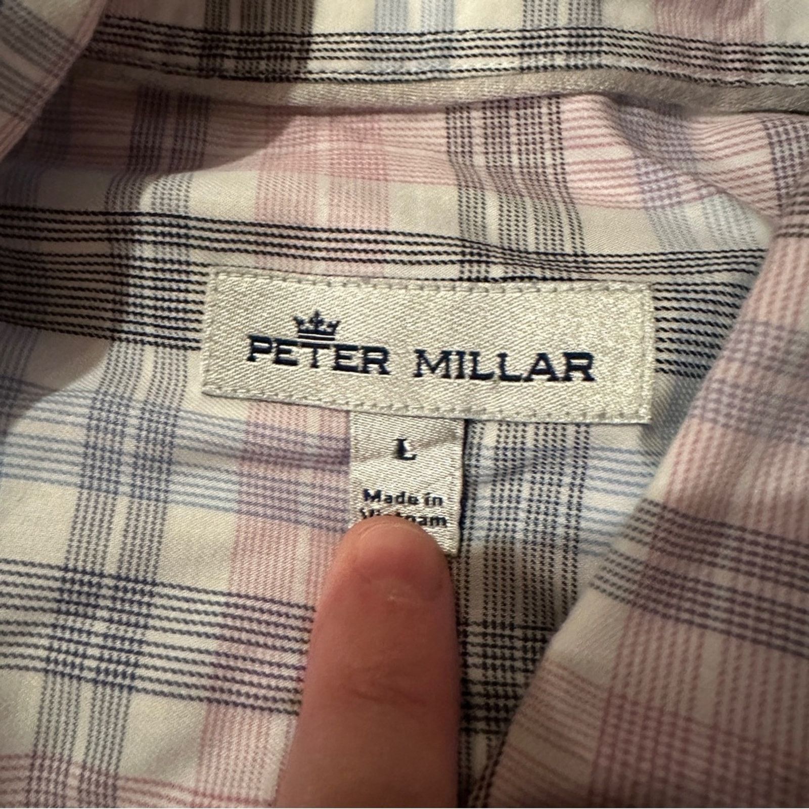 Peter Millar Peter Millar White, Blue & Pink Plaid Button Down Shirt Sz L Size US L / EU 52-54 / 3 - 5 Thumbnail