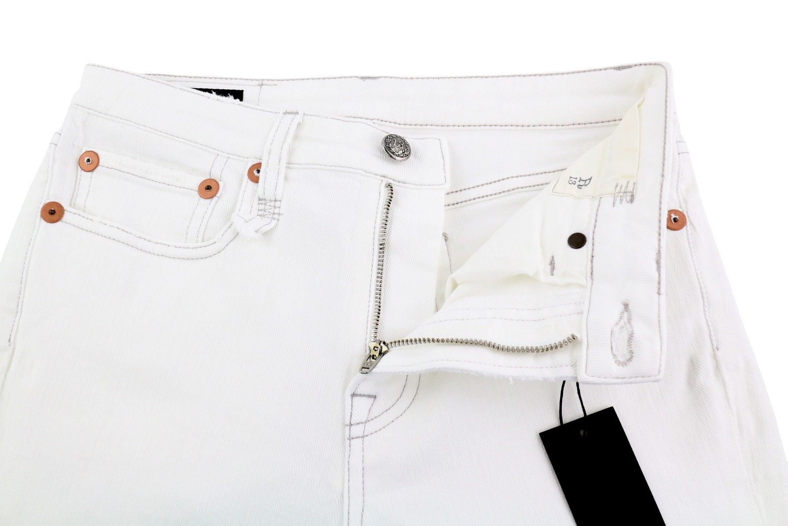 R13 KICK 26 Bootcut Zip Fly Ankle Bale White 84471 Size 26" / US 2 / IT 38 - 5 Thumbnail