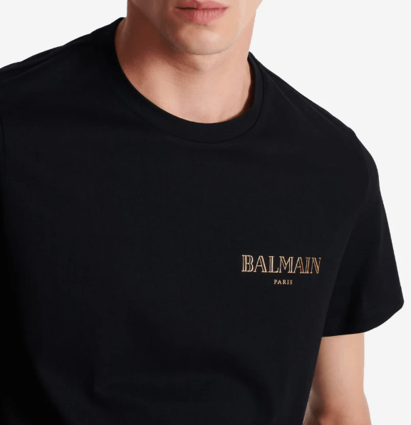 Balmain BNWT AW25 BALMAIN VINTAGE GOLD LOGO BLACK TSHIRT M Size US M / EU 48-50 / 2 - 1 Thumbnail