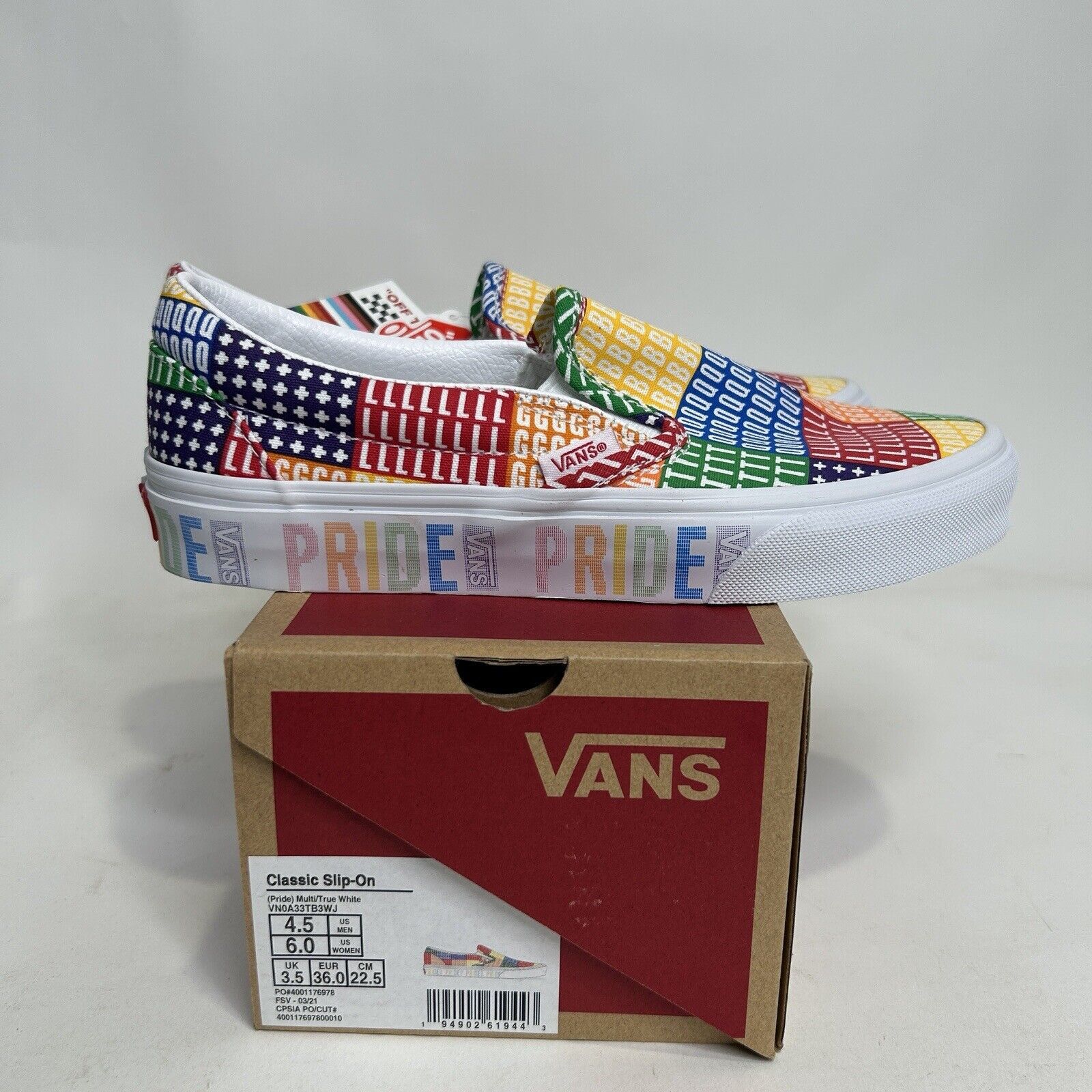 Vans Vans Classic Slip-On “Pride/Multi True White” 2024 Size US 6 / IT 36 - 3 Thumbnail