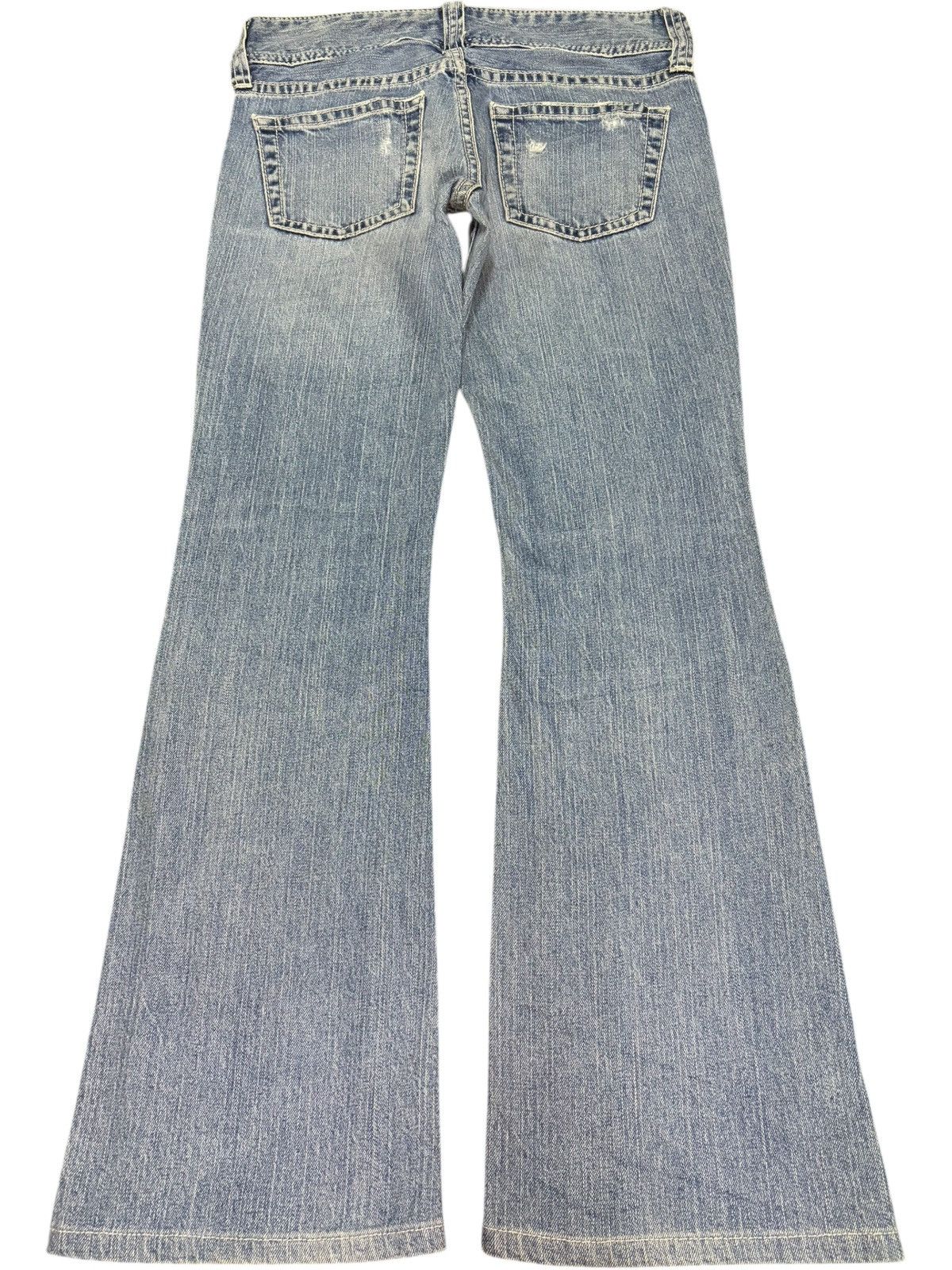 Uniqlo Vintage Japanese Uniqlo Faded Wash Distress Flare Jeans Size 29" - 2 Thumbnail