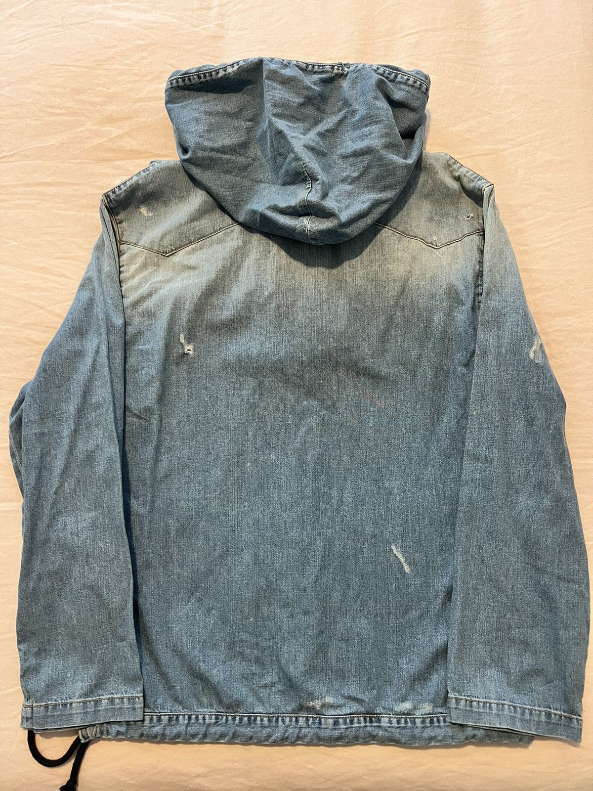 Saint Laurent Paris Denim Long Sleeve Hoodie - Distressed / Tie Up Size US S / EU 44-46 / 1 - 5 Thumbnail