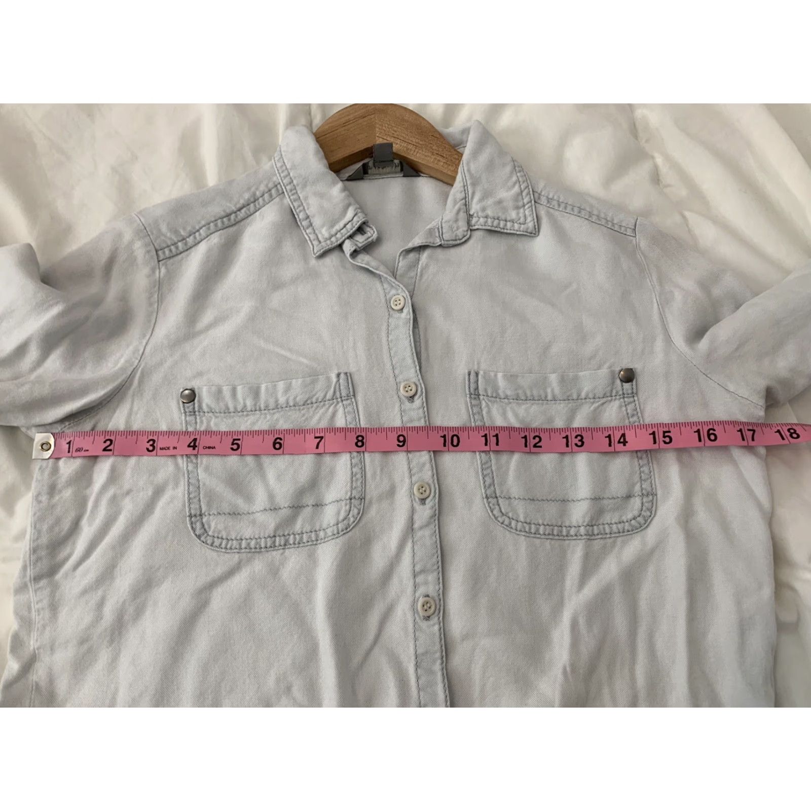 Vintage RUBBISH Long Sleeve Button Front Top Women's Small Light Blue Gray Blouse Shirt Adults Small Gray Buttons Long Sleeve Womens Size S / US 4 / IT 40 - 4 Thumbnail