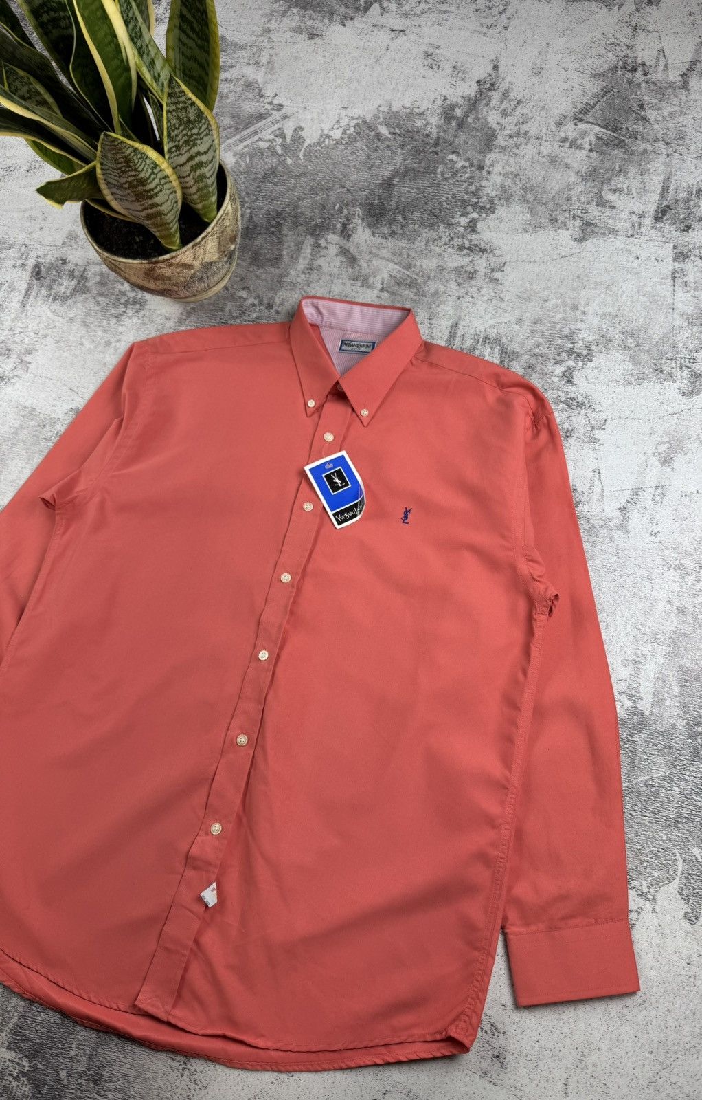 Yves Saint Laurent NEW Tag Yves Saint Laurent YSL 80S Longsleeve Button Shirt Size US L / EU 52-54 / 3 - 3 Thumbnail
