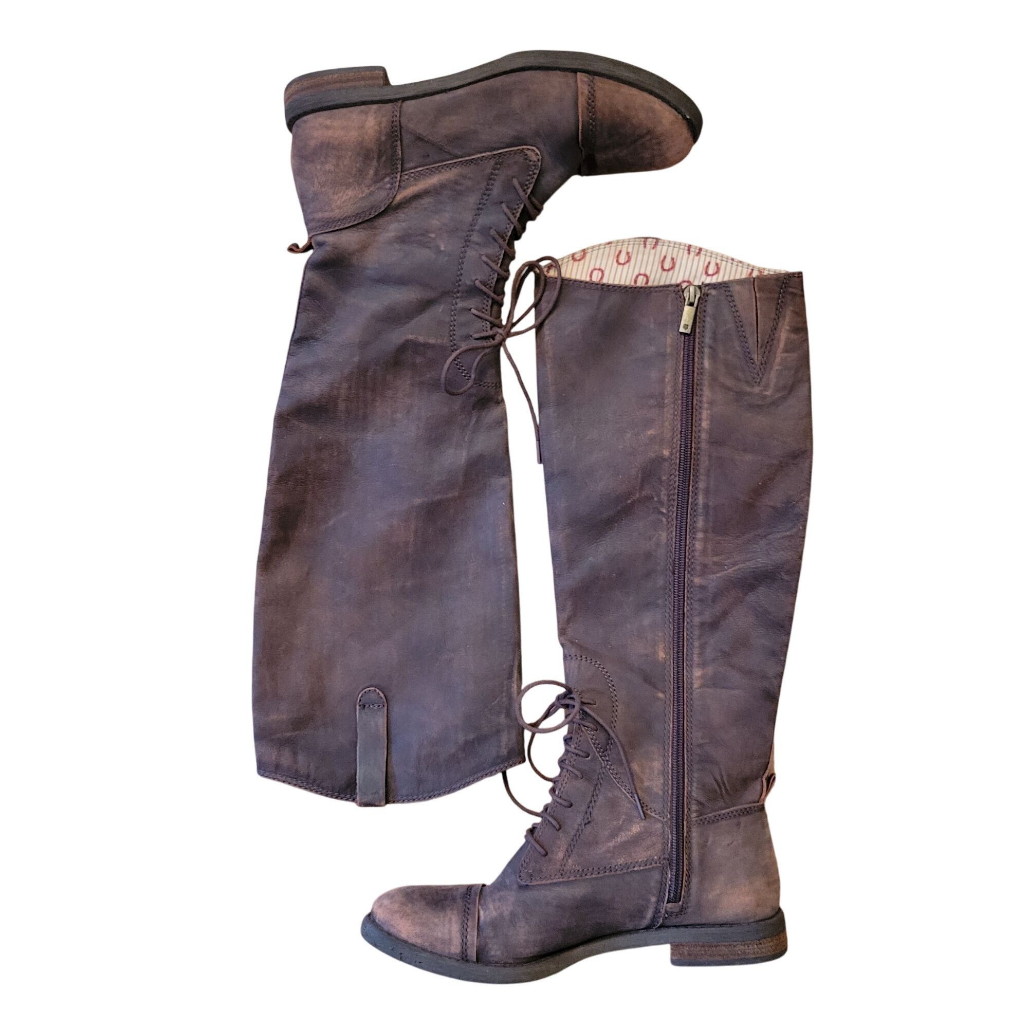 Lucky Brand Lucky Brand RIA Tall Brown Leather Field Riding Boots Lace U Size US 7 / IT 37 - 5 Thumbnail