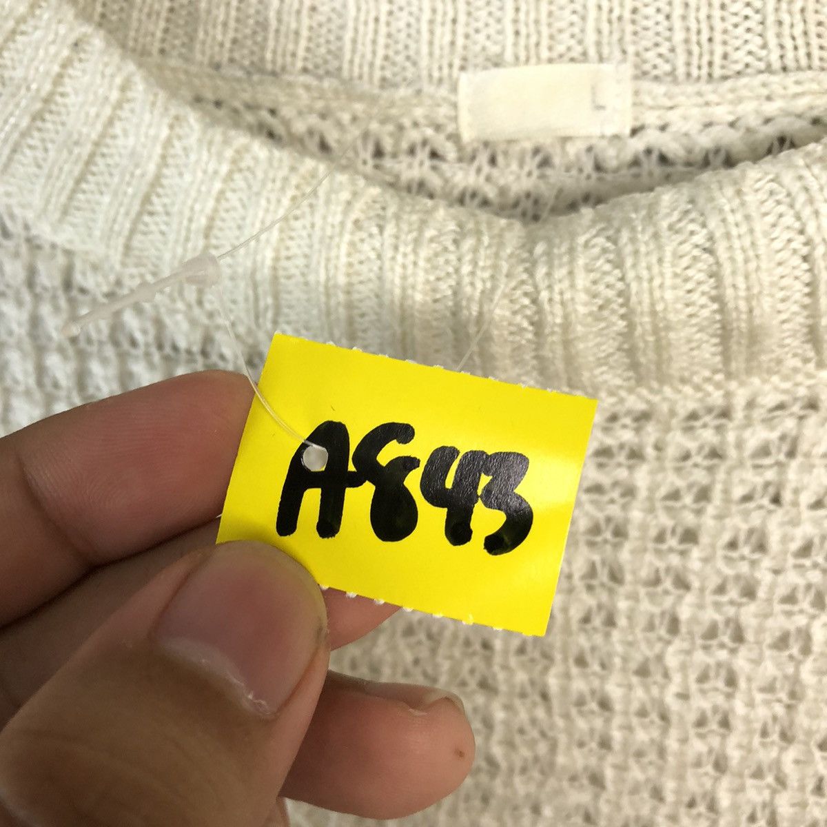 Homespun Knitwear × Japanese Brand × Vintage GU White double pocket sweatshirt Knitwear #A843 Size US L / EU 52-54 / 3 - 10 Thumbnail