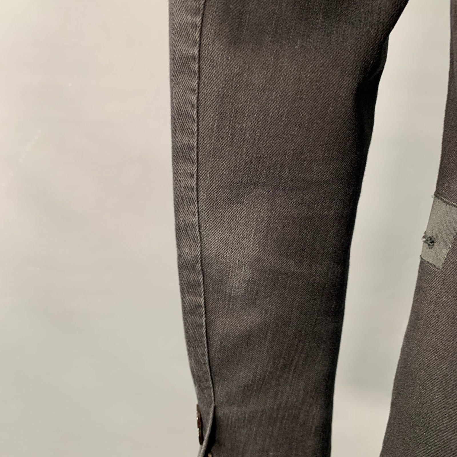 Costume National CoSTUME NATIONAL Black Cotton Blend Peak Lapel Sport Coat Size 36R - 5 Thumbnail