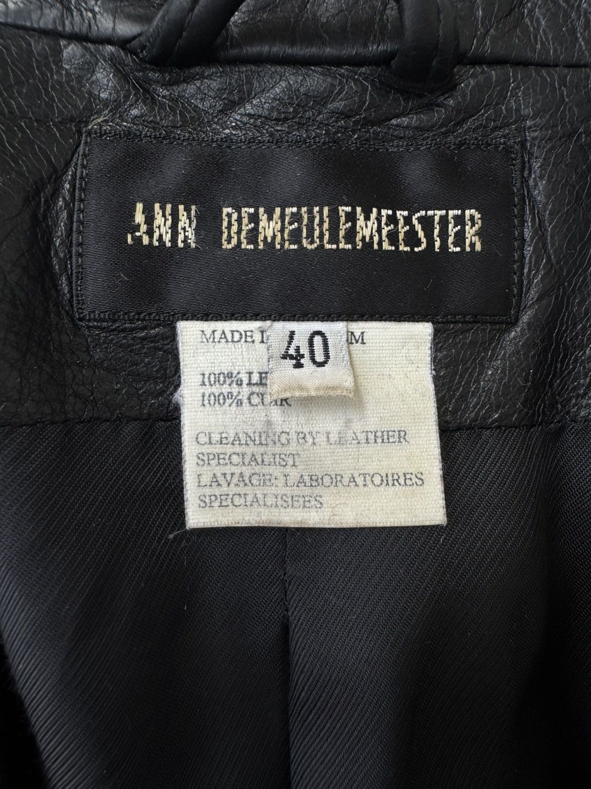 Ann Demeulemeester Ann Demeulemeester AW98 Leather Blazer Size S / US 4 / IT 40 - 11 Thumbnail