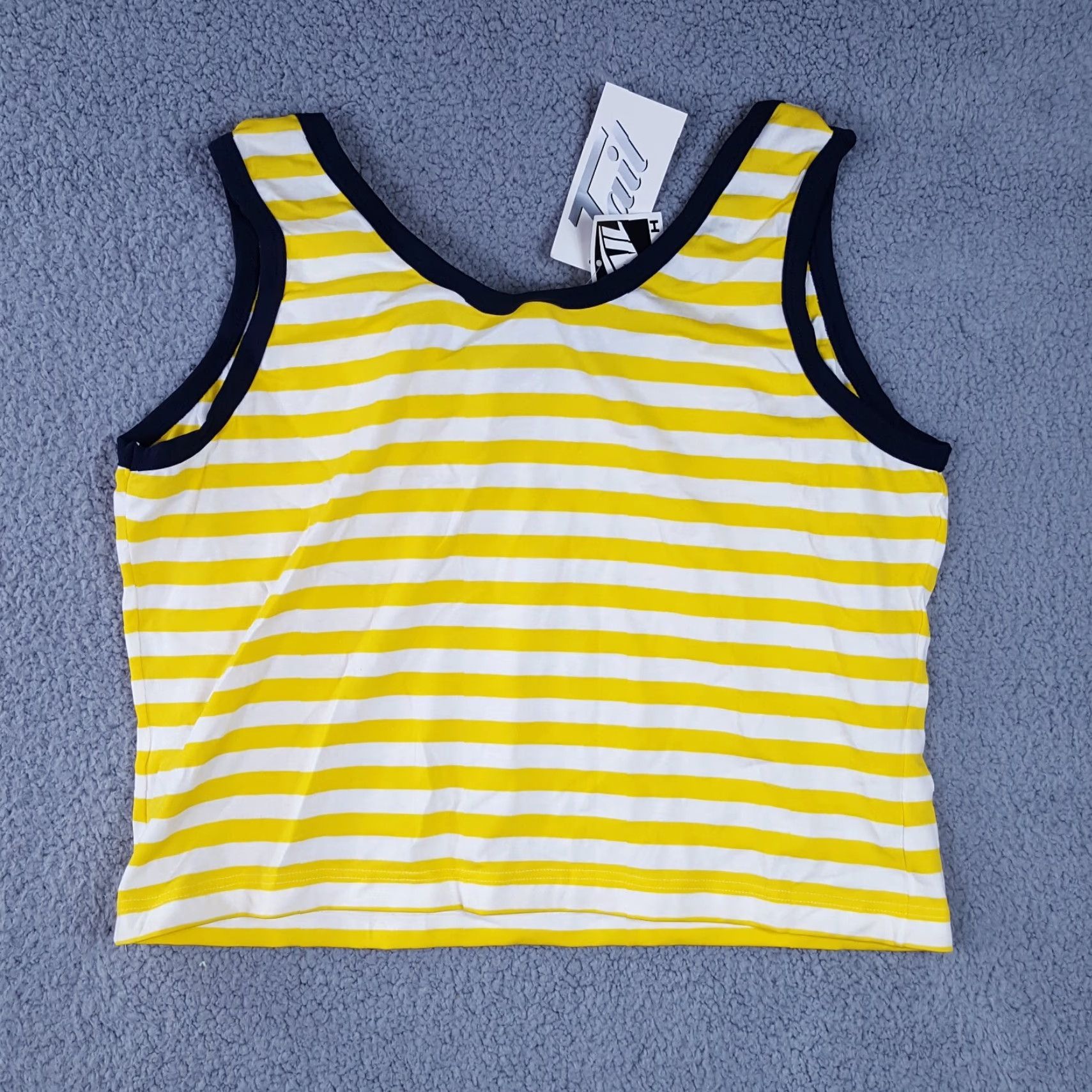 Vintage Vintage Tail Golf Yellow Striped Cropped Women's XL Sleeveless T Shirt Tank Top Size XL / US 12-14 / IT 48-50 - 4 Thumbnail