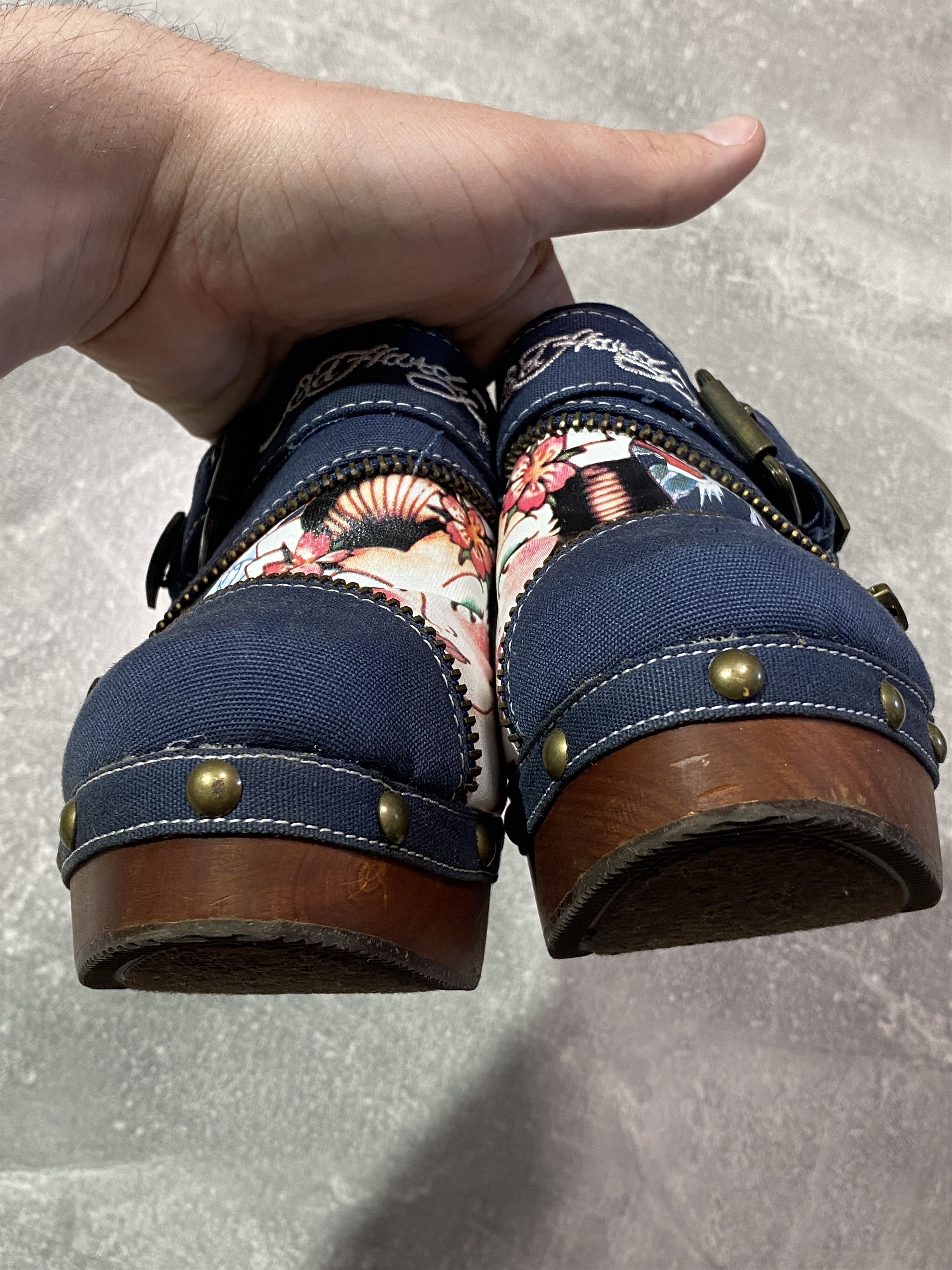 Ed Hardy Vintage Y2K Ed Hardy Clogs Heel Shoes Japan Girls Logo Size US 7 / IT 37 - 11 Thumbnail