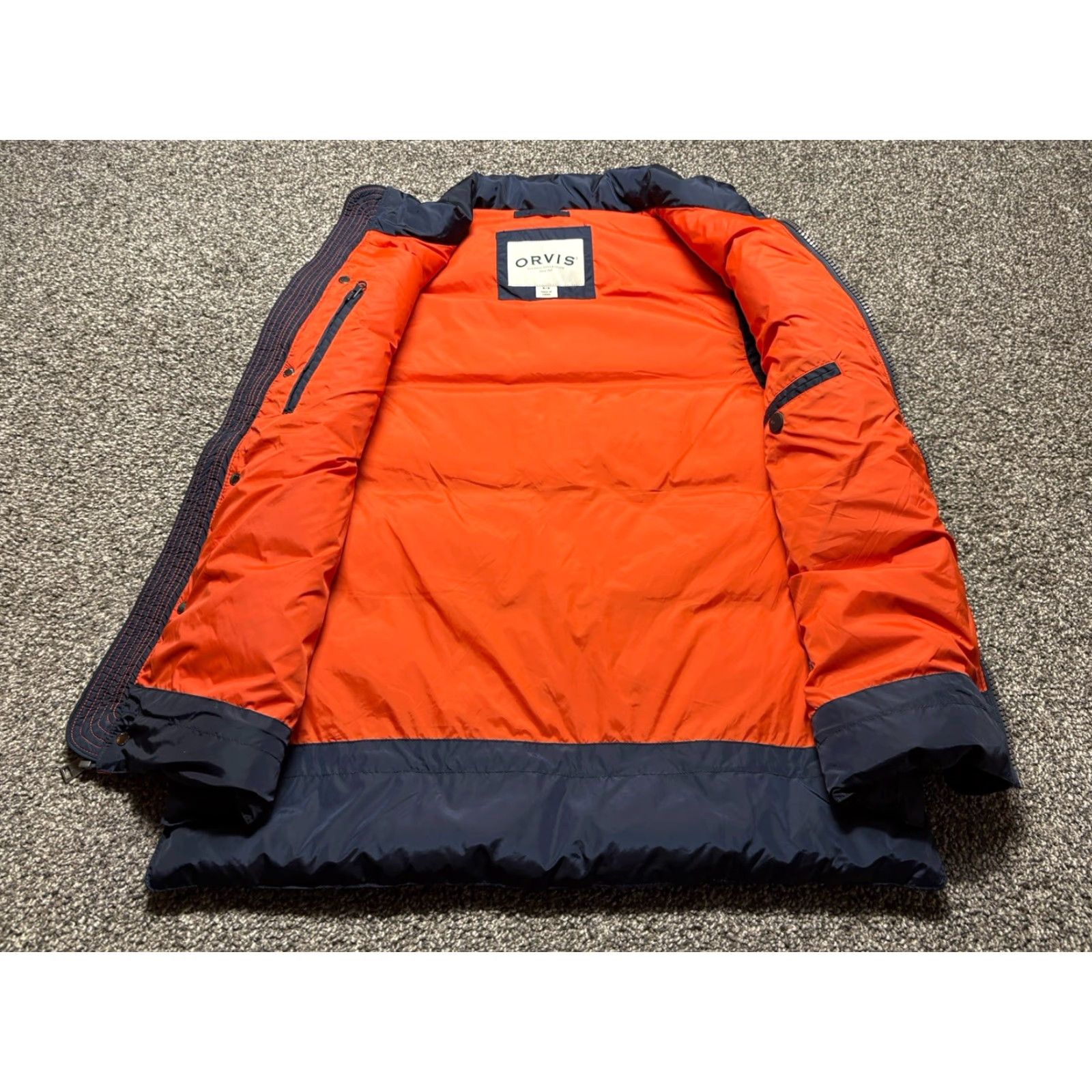 Orvis Orvis Puffer Vest Duck Down Mens Medium Navy Blue Quilted Jacket Zip Snap Size US M / EU 48-50 / 2 - 3 Thumbnail
