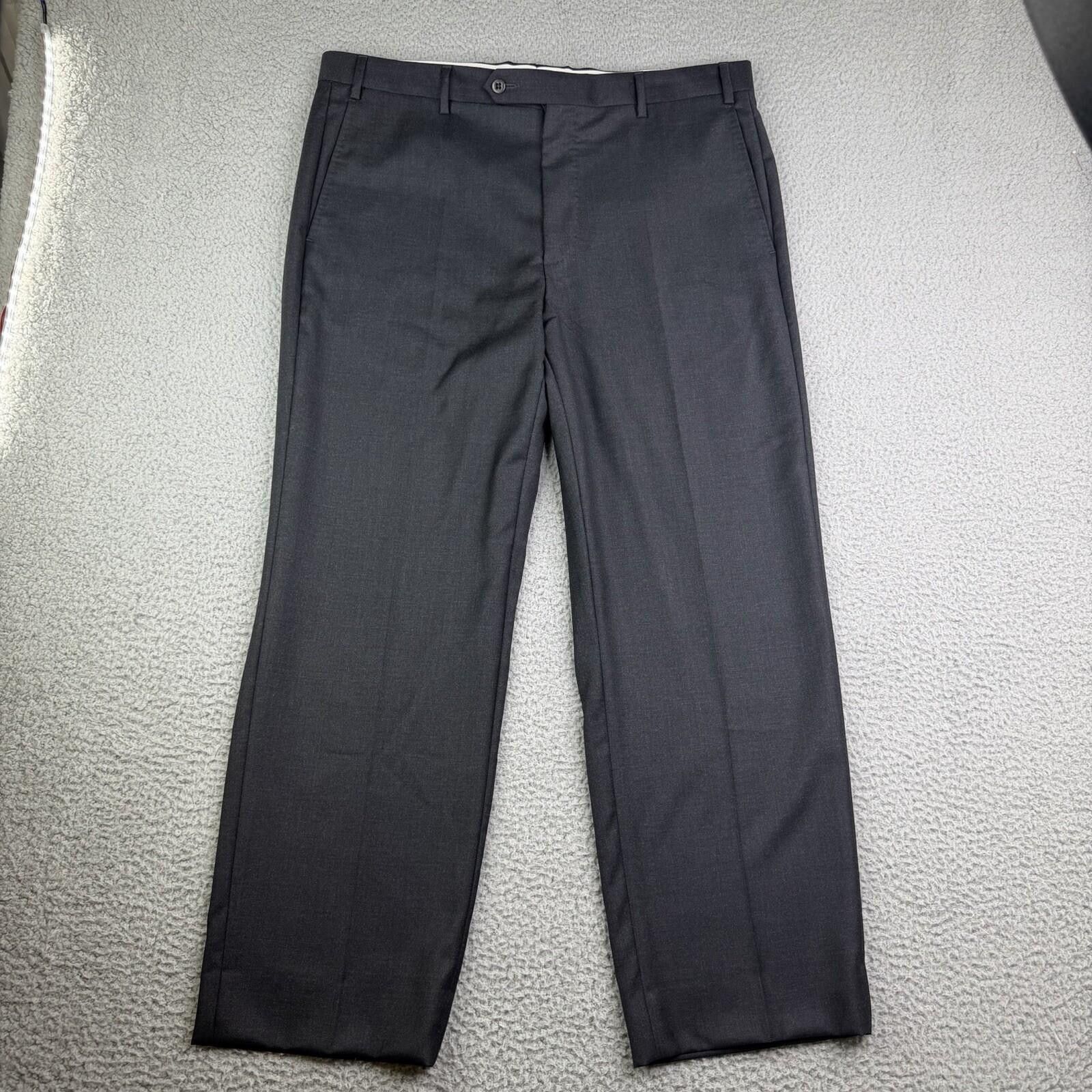 Zanella Zanella Todd Wool Dress Pants Gray Flat Front Men's 36x29 Size US 36 / EU 52 - 1 Thumbnail