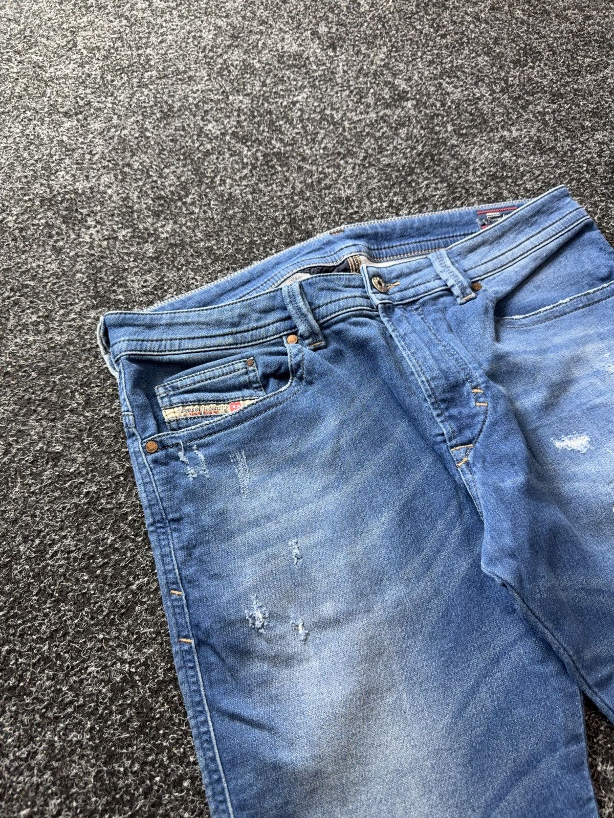 Diesel 00s Y2K Diesel Distressed Jeans Slim Stretch Denim Blue Size US 32 / EU 48 - 5 Thumbnail