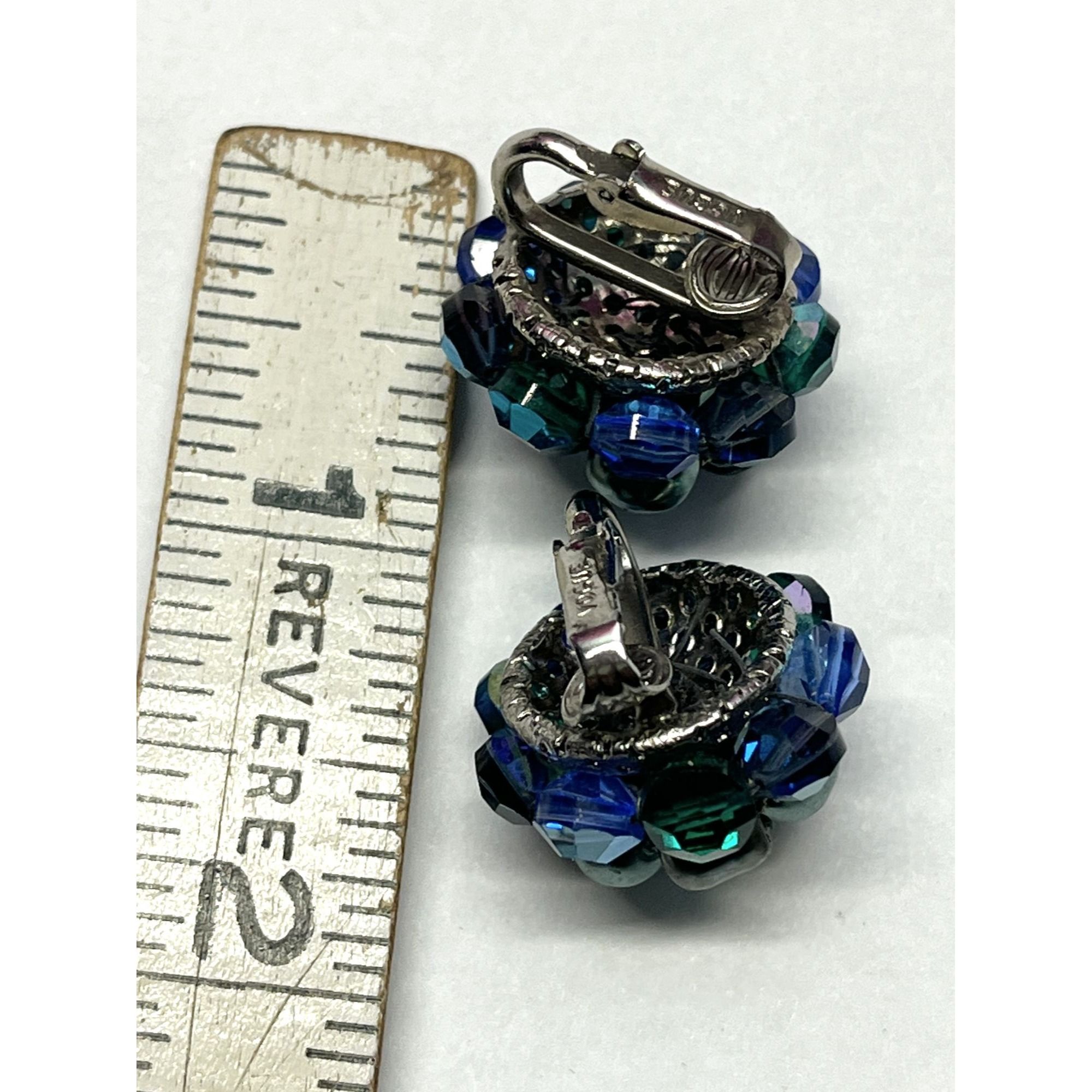Vogue Vintage Vogue Blue Crystal Cluster Earrings Size ONE SIZE - 4 Preview