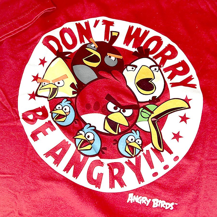 Other Red Angry Birds "Don't Worry" T-Shirt Size US M / EU 48-50 / 2 - 3 Thumbnail