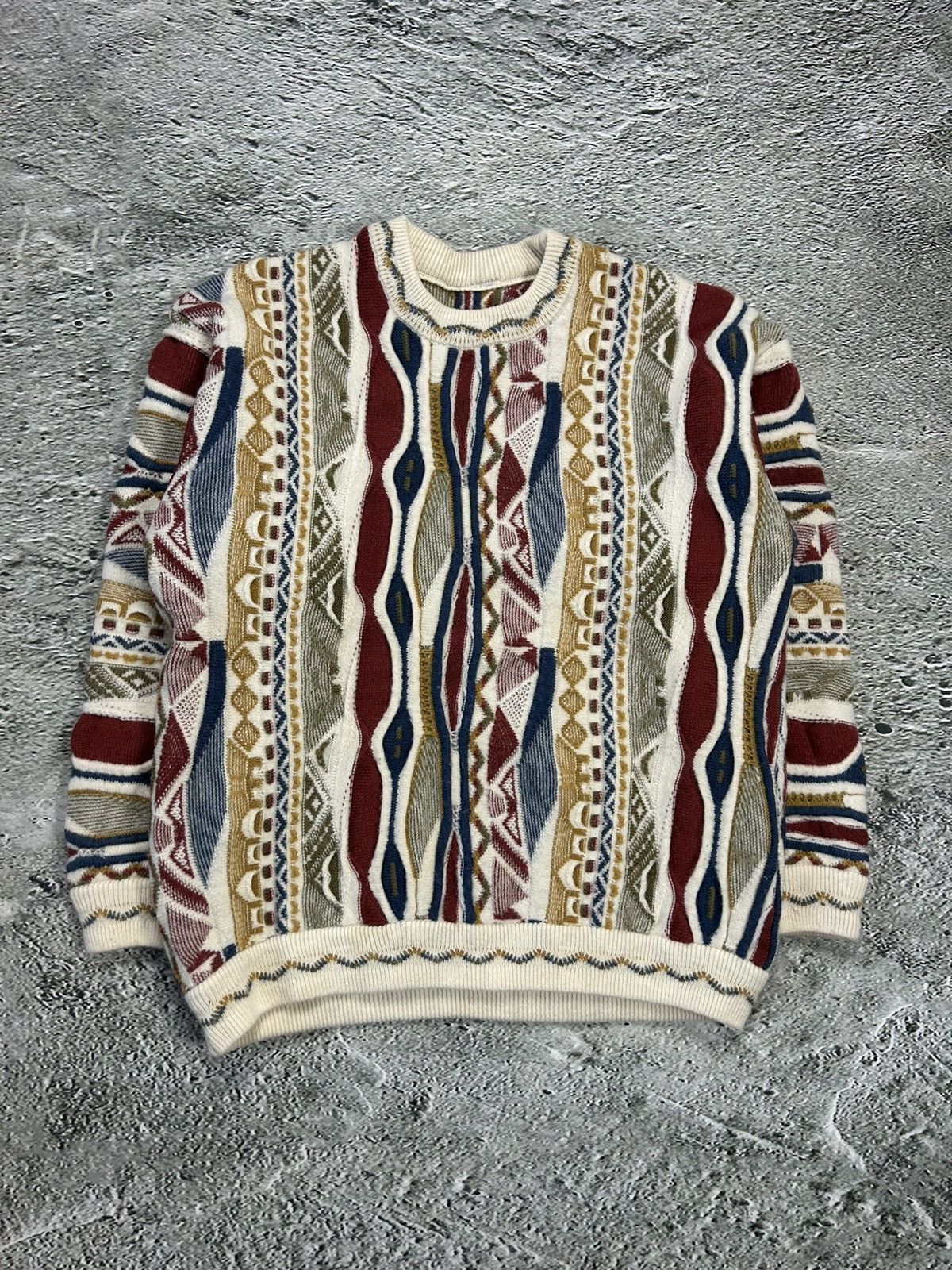 Vtg Purely Australian Clothing Co 3D Textured Knit Colorful