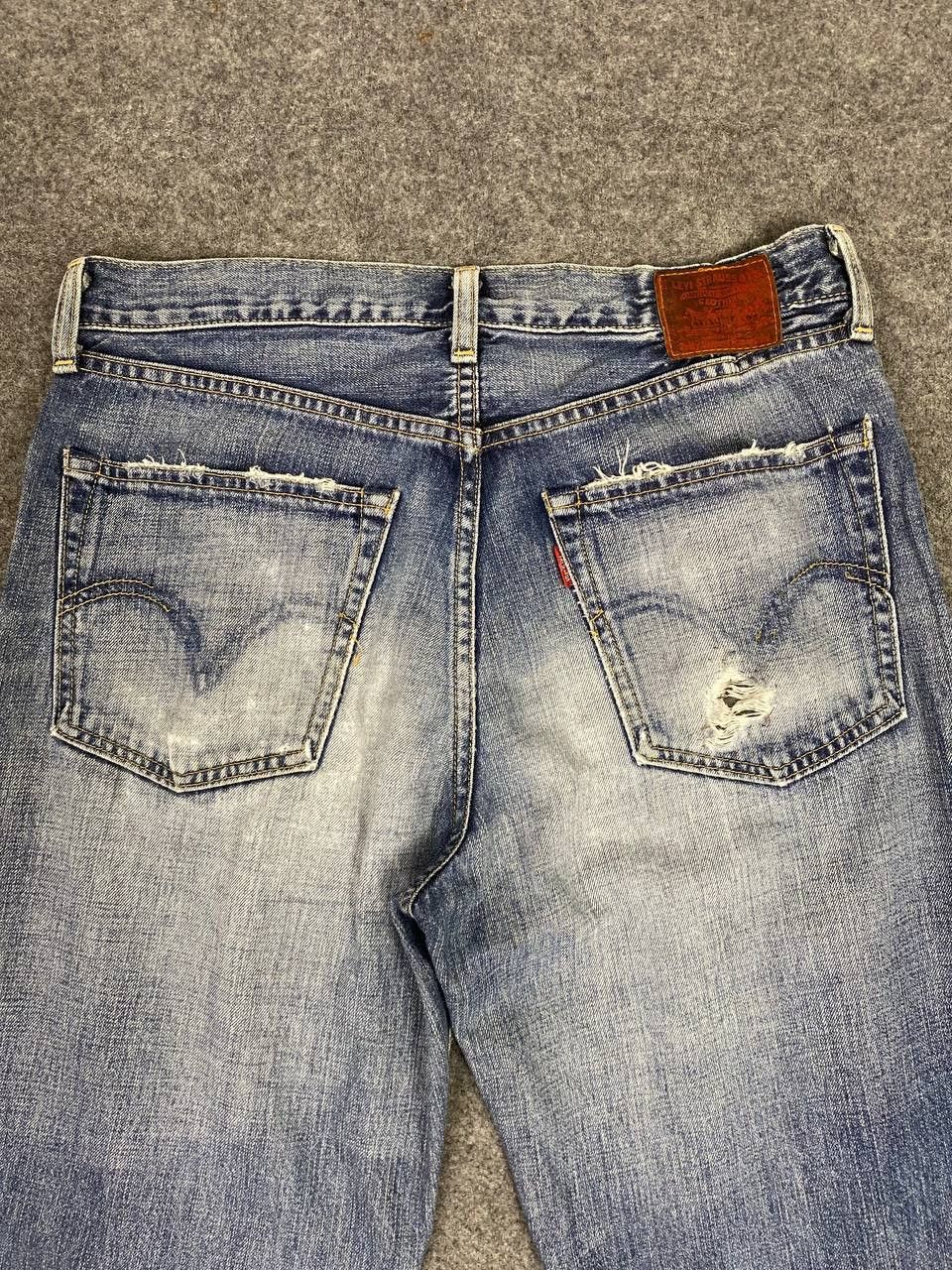 Levi's vintage levis 502 distressed reworked denim nice design Size US 32 / EU 48 - 3 Thumbnail