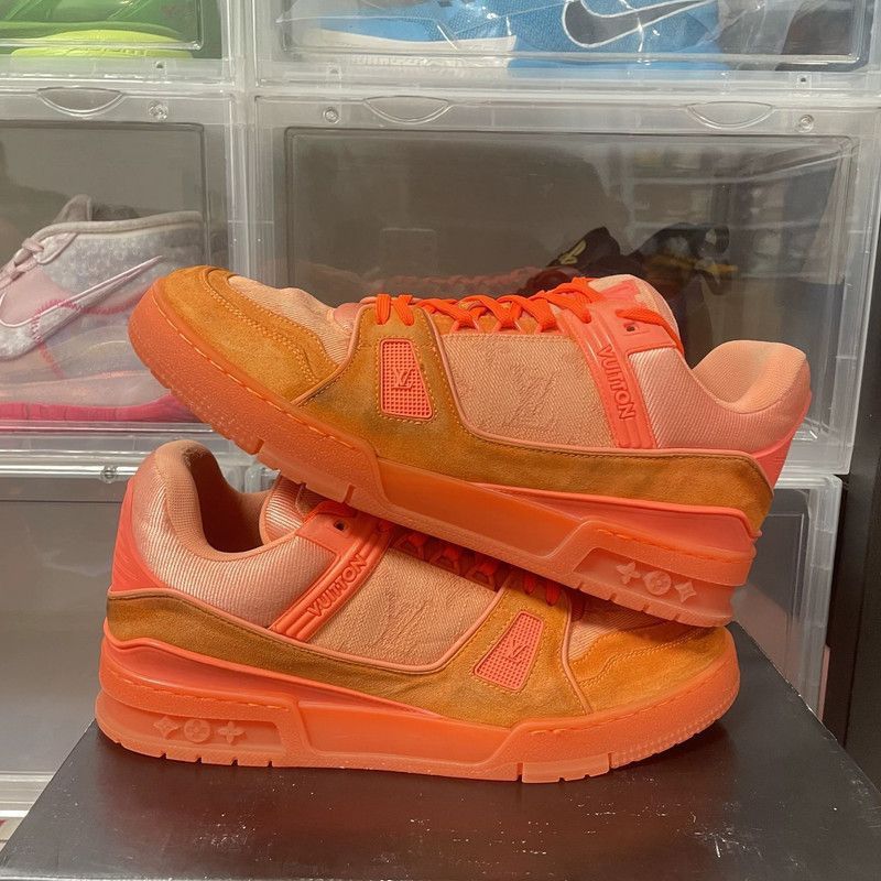 Louis Vuitton Virgil Abloh x LOUIS VUITTON Orange Sneakers - Size US 8.5 / EU 41-42 - 6 Thumbnail