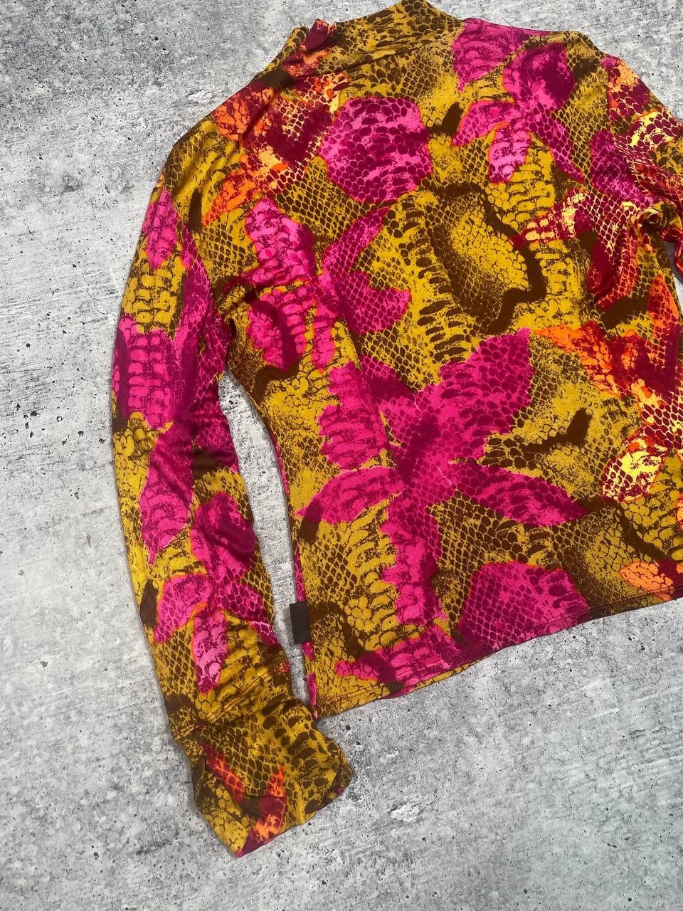 Versace Jeans Couture Vintage Versace Snake Skin Printed Long Neck Top Y2K Size L / US 10 / IT 46 - 9 Thumbnail