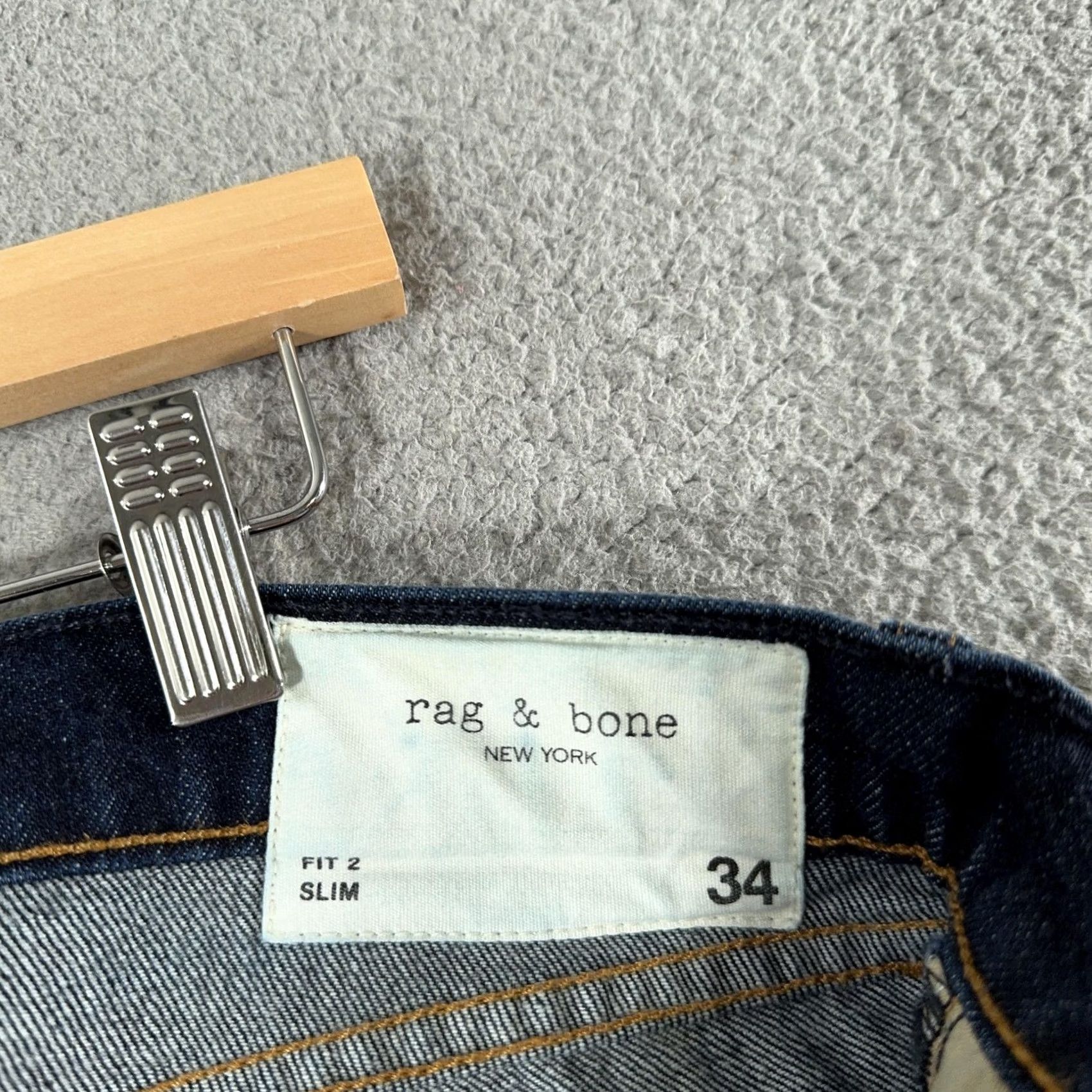 Rag & Bone rag & bone Fit 2 Slim Selvage Jeans Mens 34x29 Dark Denim Button Fly Made USA Size US 34 / EU 50 - 5 Thumbnail