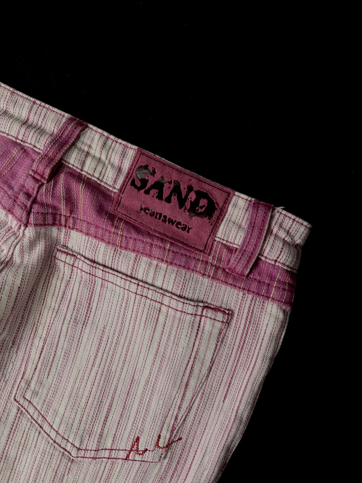 Japanese Brand Deadstock Vtg Retro Two-Tone Flared Pants with Stitch Detail Size 26" / US 2 / IT 38 - 3 Thumbnail