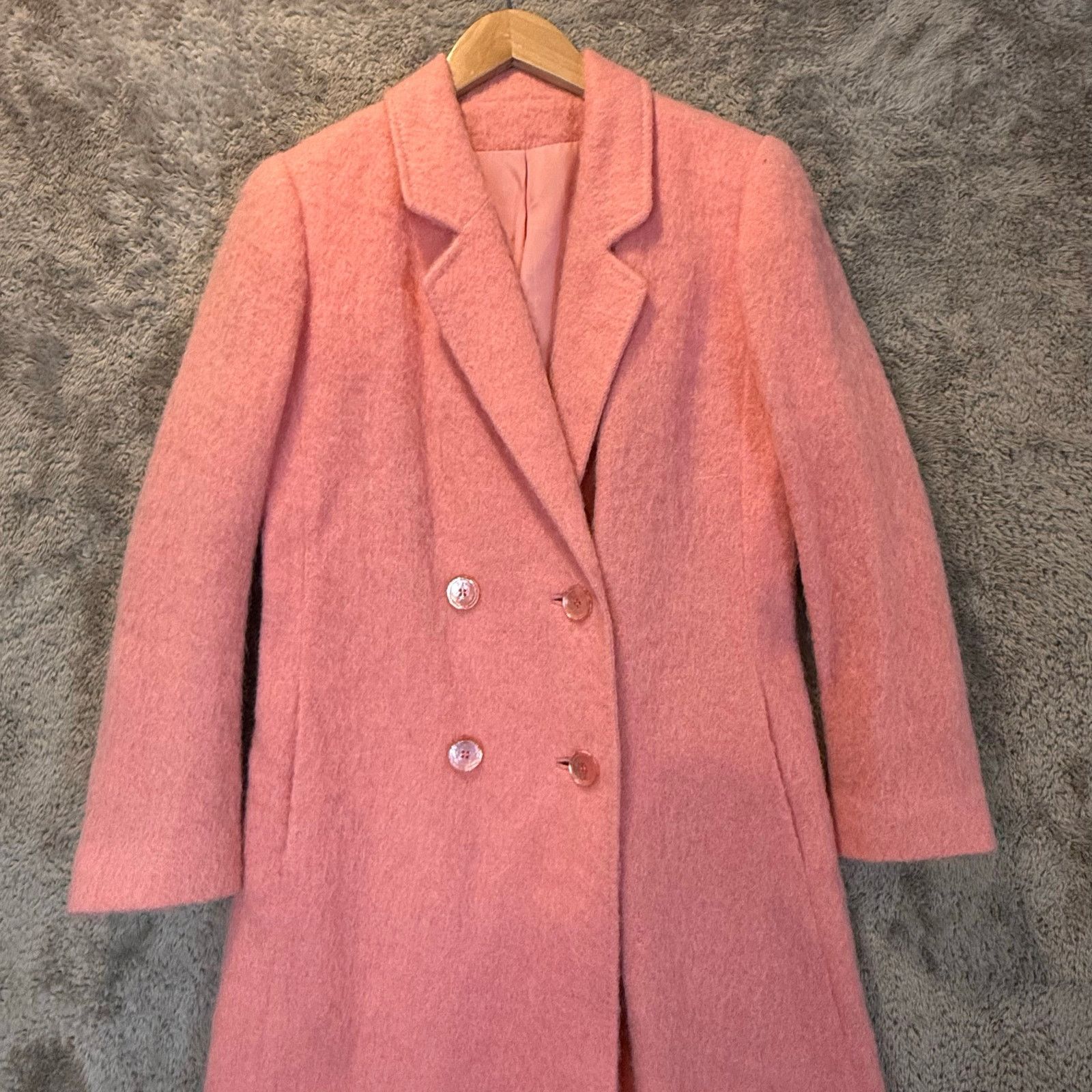 Other Vintage Pink Mohair Trench Coat Double Breasted Long Size M / US 6-8 / IT 42-44 - 4 Thumbnail