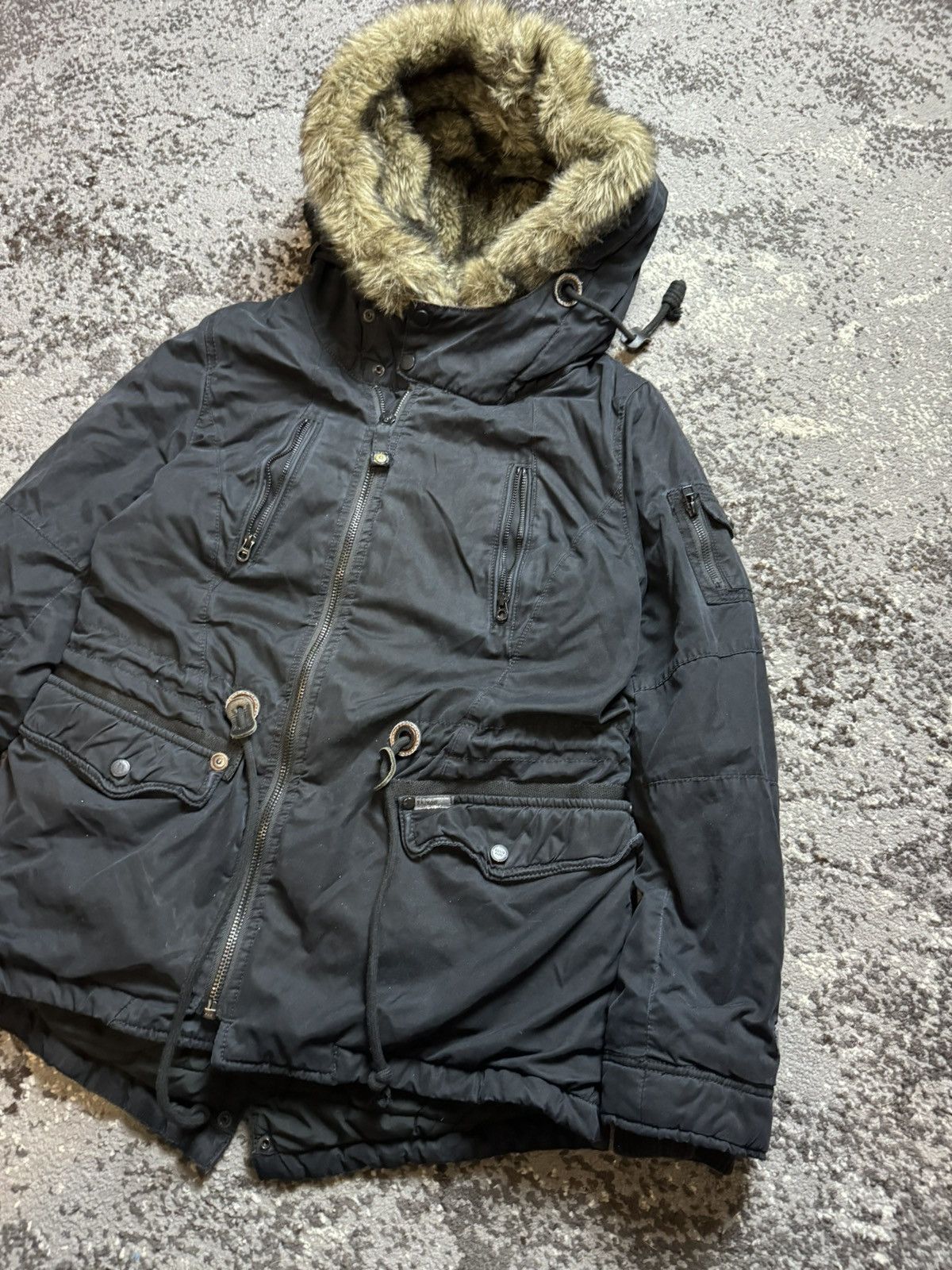 Vintage × khujo Vintage Y2K Khujo Asymmetrical Fur Hood Avantgarde Jacket Size US M / EU 48-50 / 2 - 2 Thumbnail