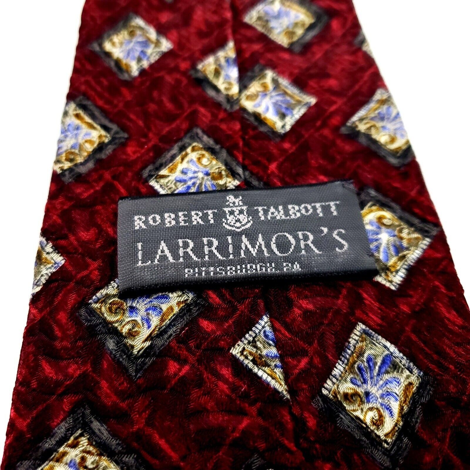 Robert Talbott Robert Talbott Larrimor's Silk Tie Print Red Geometric Hands Size ONE SIZE - 5 Thumbnail