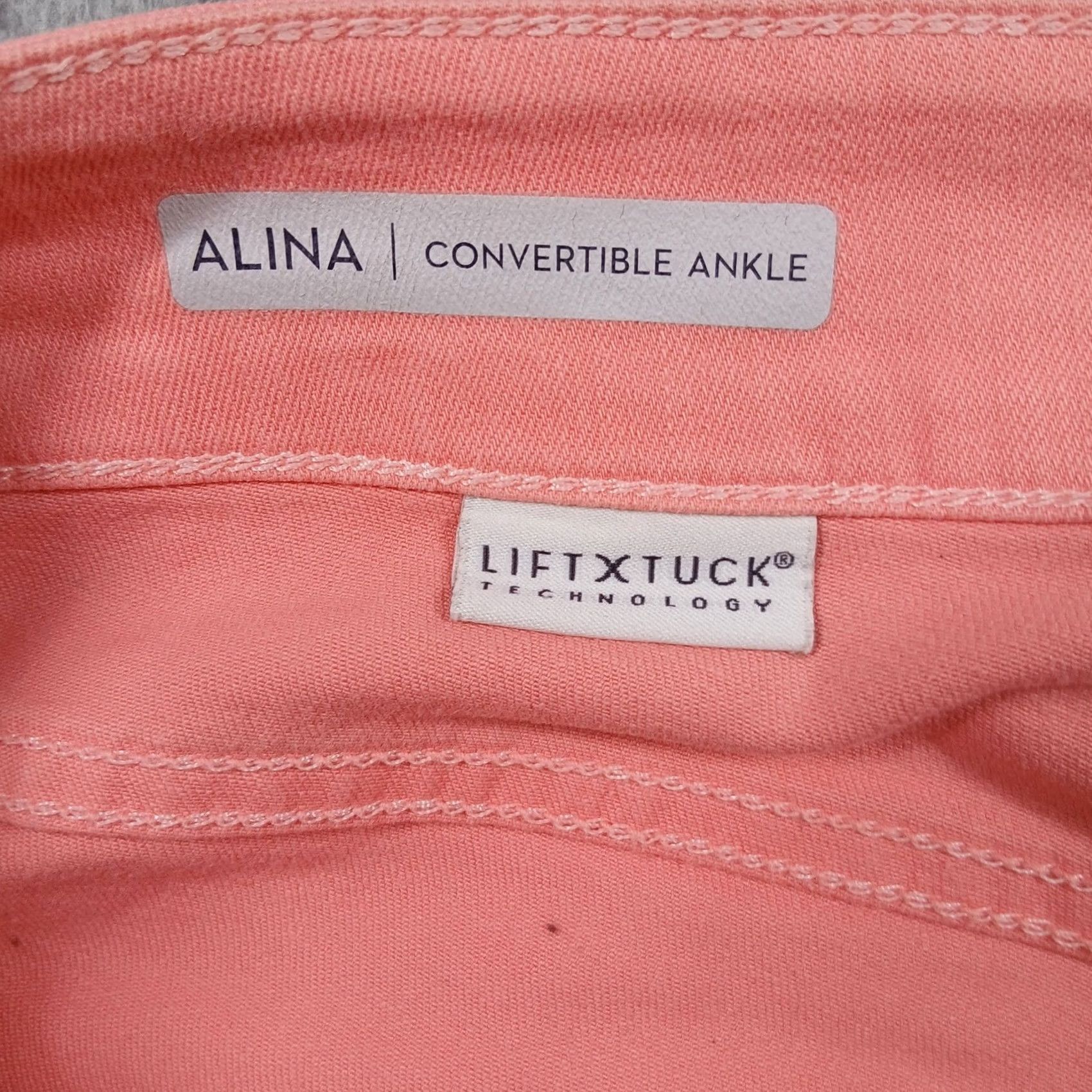 NYDJ NYDJ Alina Convertible Ankle Jeans Women 10 Coral Pink Lift Tuck Stretch EUC Size 32" / US 10 / IT 46 - 6 Thumbnail