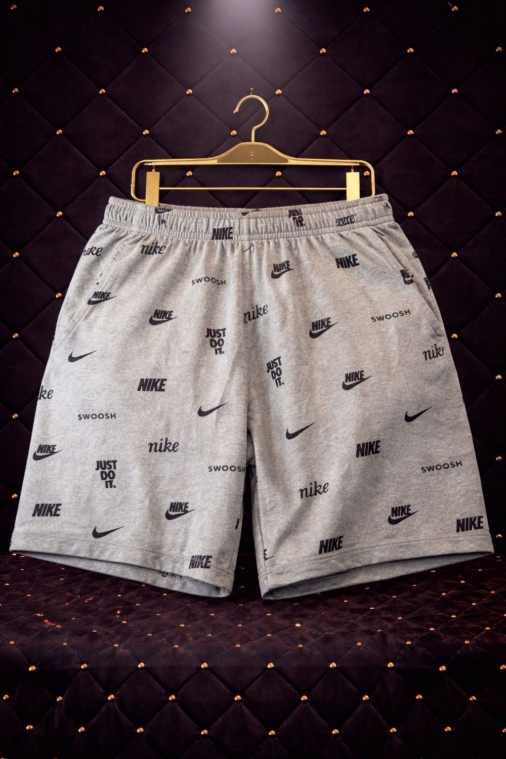 Nike NIKE ALLOVER REPEAT LOGO PRINT FLEECE SHORTS Size US 32 / EU 48 - 1 Preview