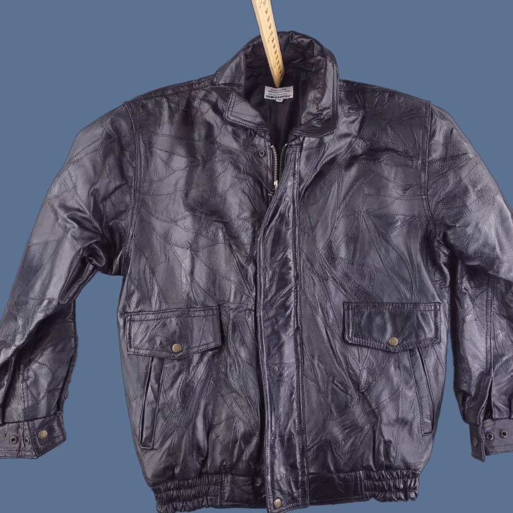 Vintage Roadpro Leather jacket Mens XL Black Real Genuine Pigskin Patchwork Bomber Jacket Size US XL / EU 56 / 4 - 1 Thumbnail