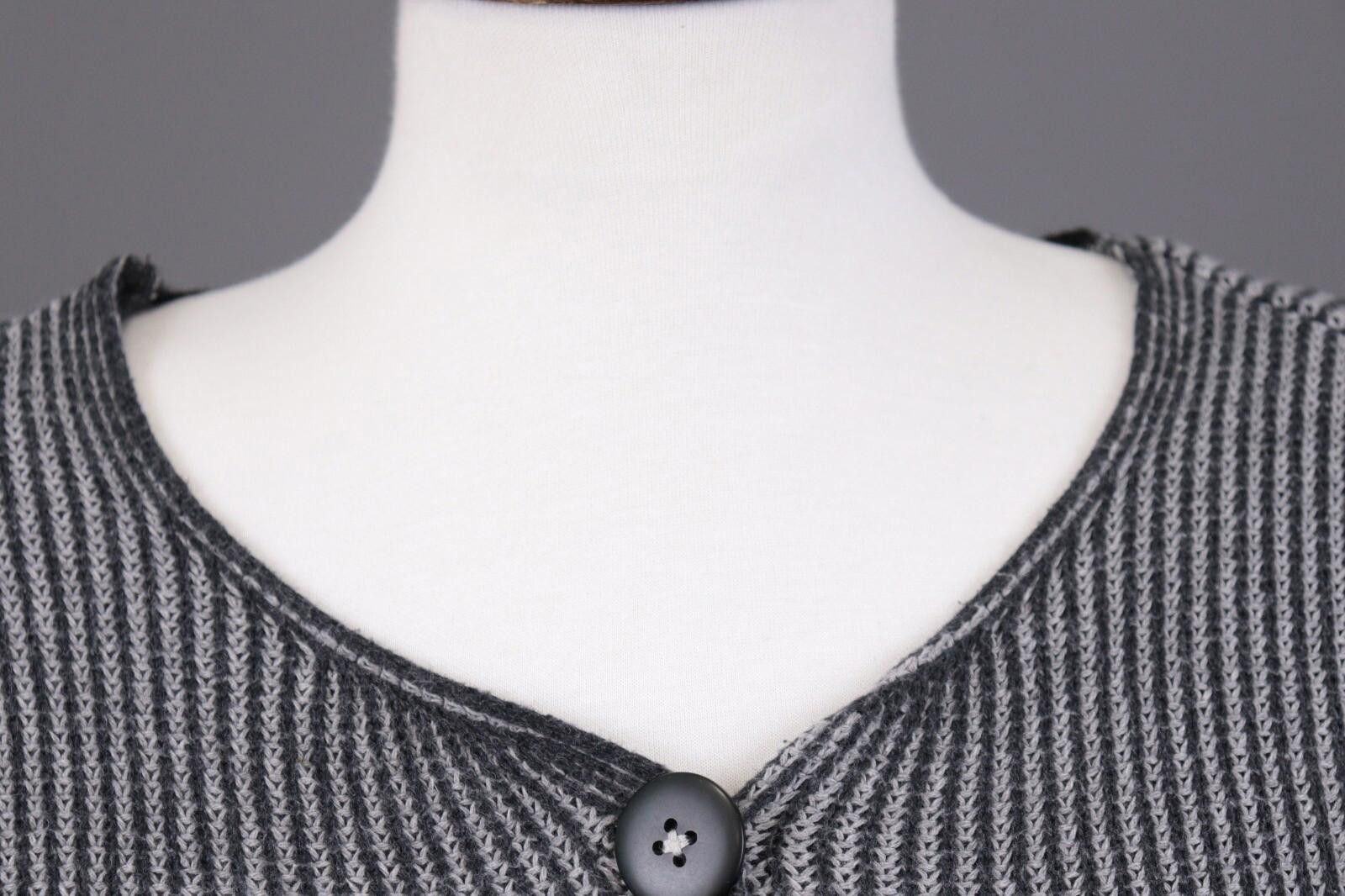 Designer Gudrun Sjöden Gray Pinstriped Knit Cardigan Sweater Size S Size S / US 4 / IT 40 - 5 Thumbnail