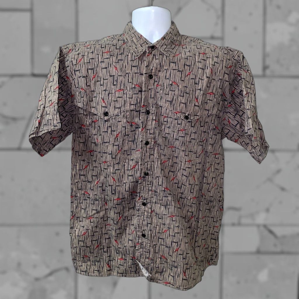 Vintage Rodeo Active Mens Short Sleeve Cotton Button-Up Shirt Size M Brown Casual Geometric Size US M / EU 48-50 / 2 - 1 Thumbnail