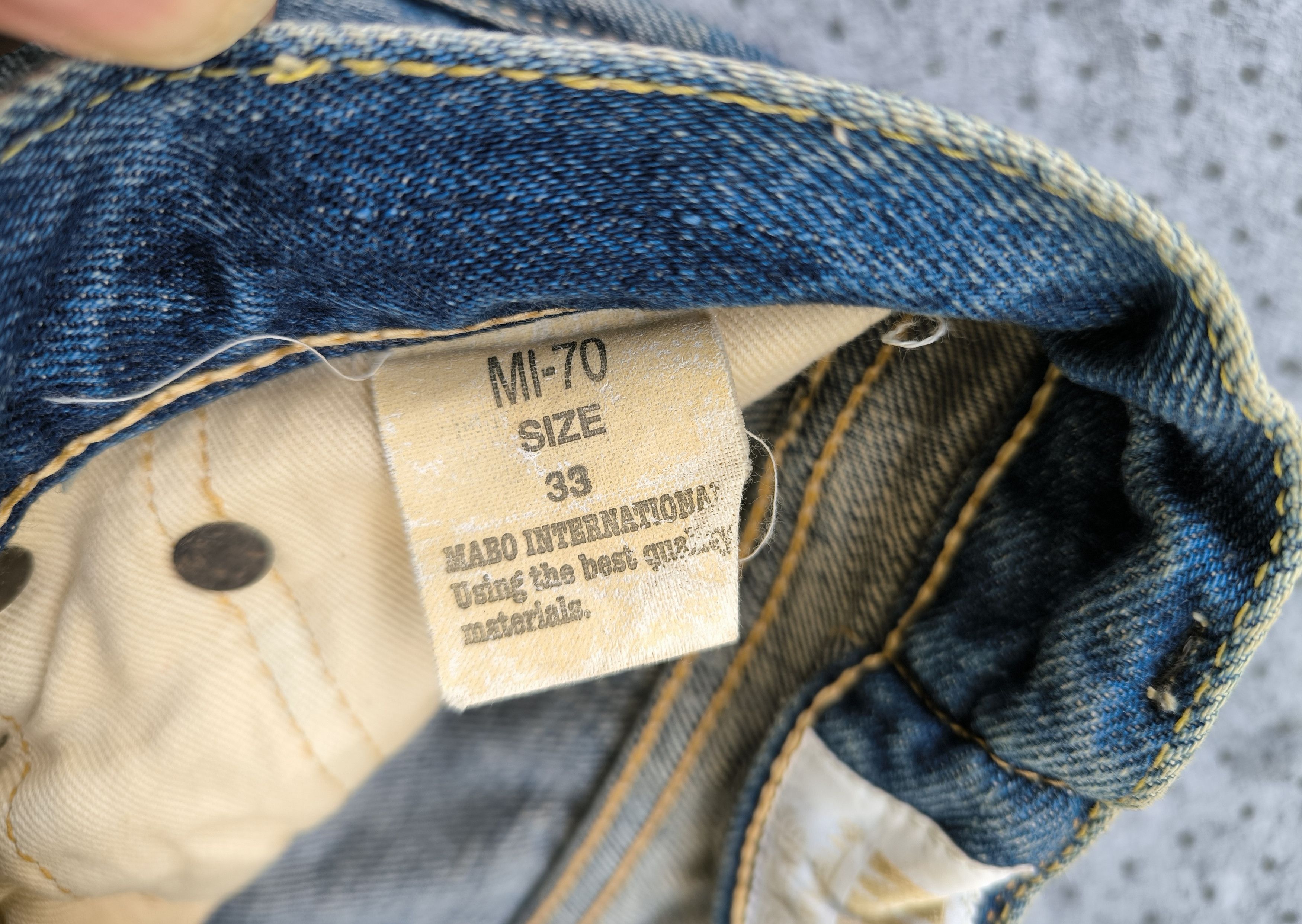 Japanese Brand MABO International distressed selvedge jeans Size US 33 - 5 Thumbnail
