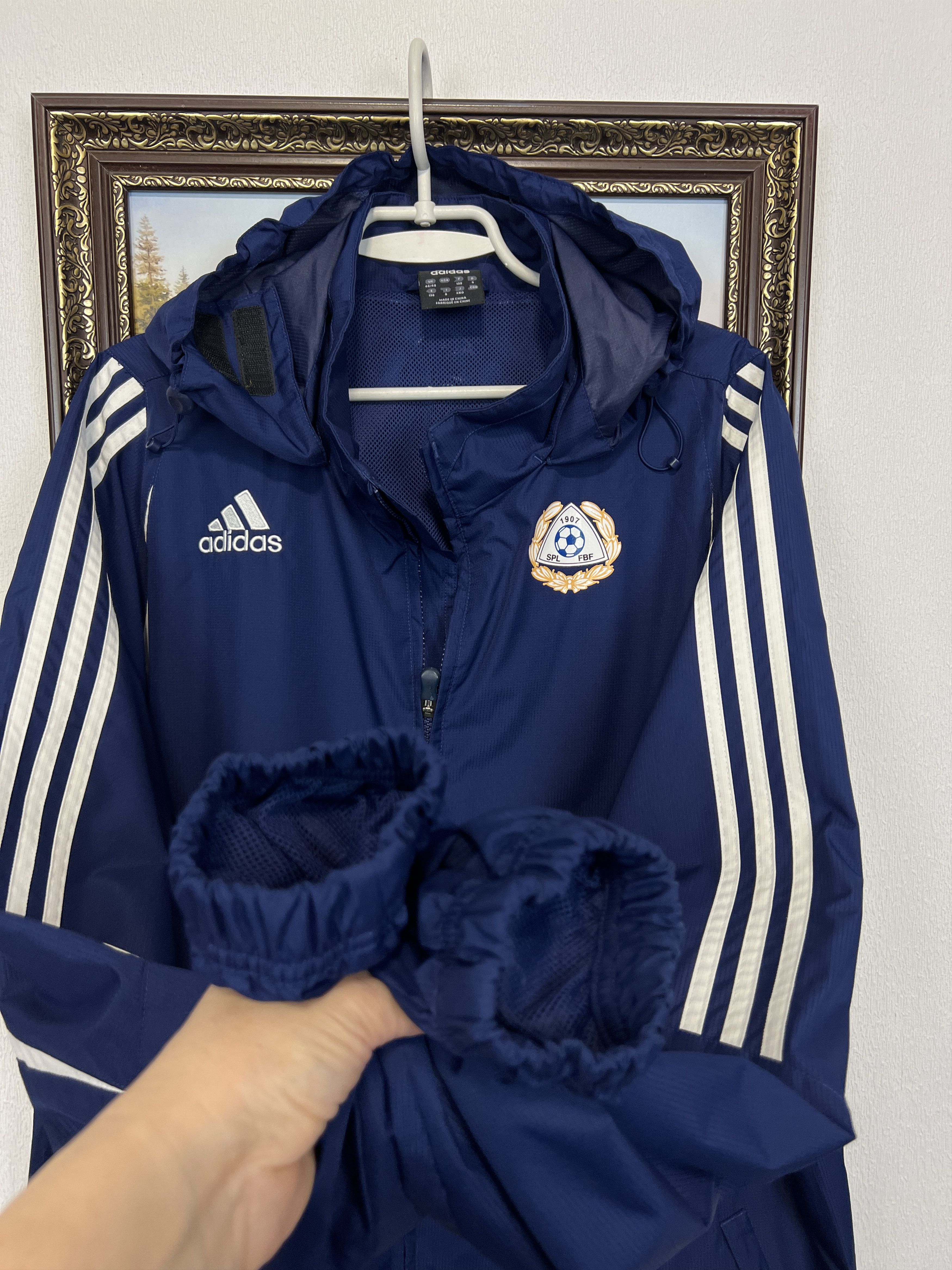 Adidas Vintage Finland Football Jacket Soccer Hooded Track Top Size US XL / EU 56 / 4 - 6 Thumbnail