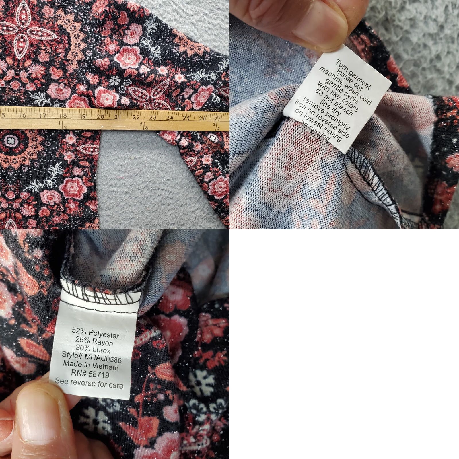 Vintage NY Collection Blouse Womens L Floral Bell Sleeve Pullover Top Size L / US 10 / IT 46 - 8 Thumbnail
