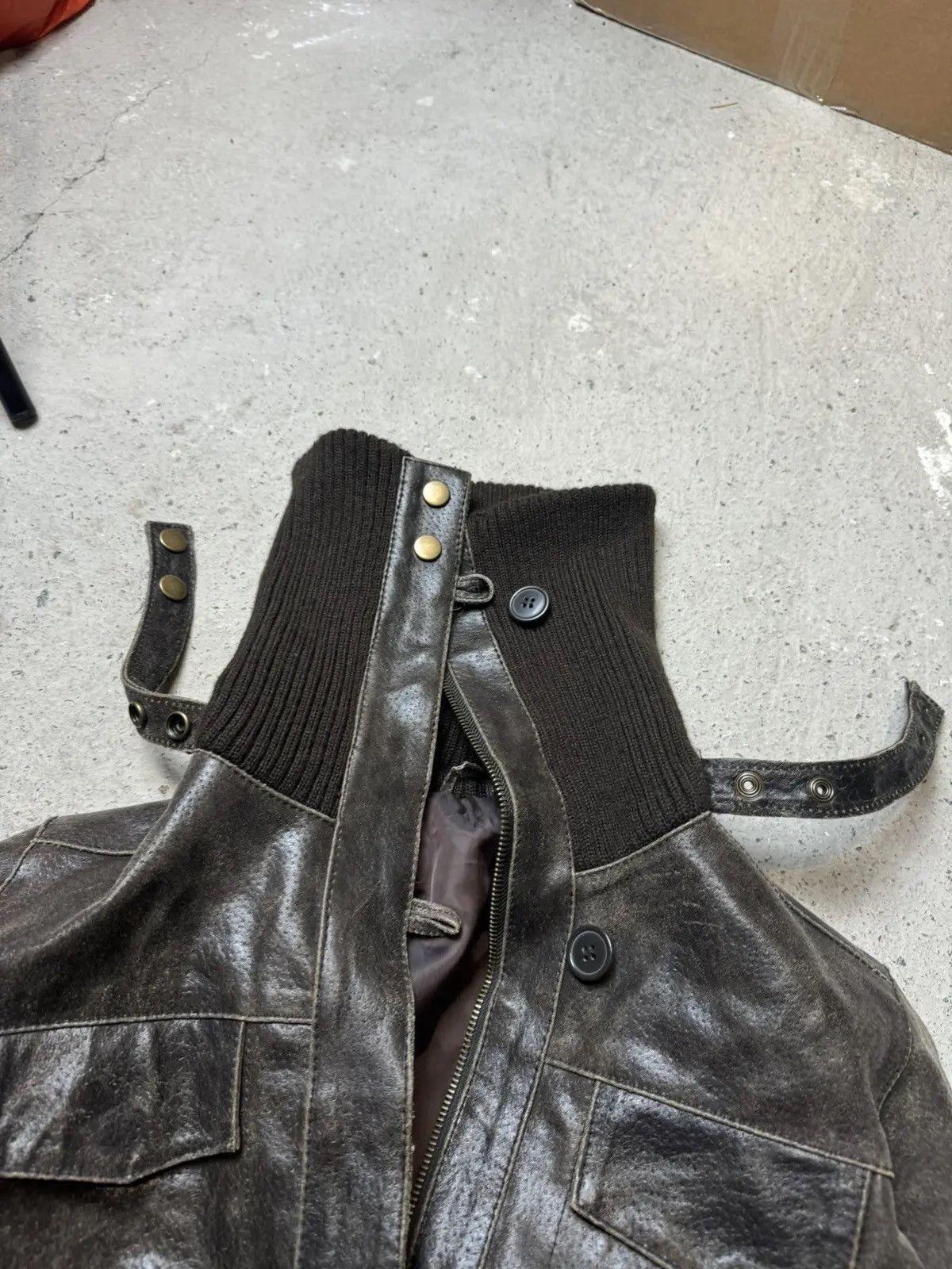 Japanese Brand Vintage Y2K BAY Ostrich Skin Leather Collar IfSixWas Style Size US S / EU 44-46 / 1 - 5 Thumbnail
