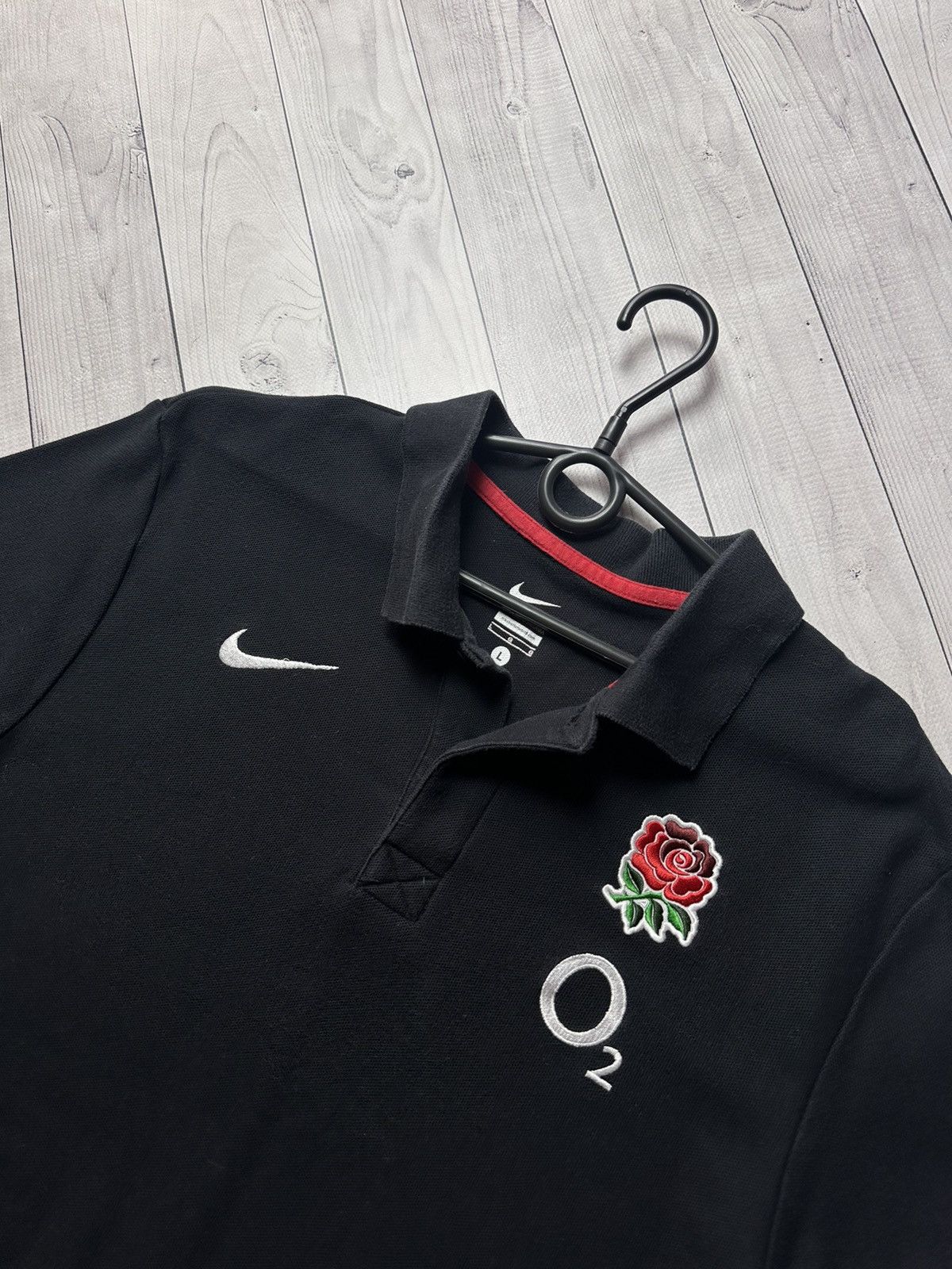 Nike × Vintage Vintage Nike England Rugby polo black size L Size US L / EU 52-54 / 3 - 3 Thumbnail