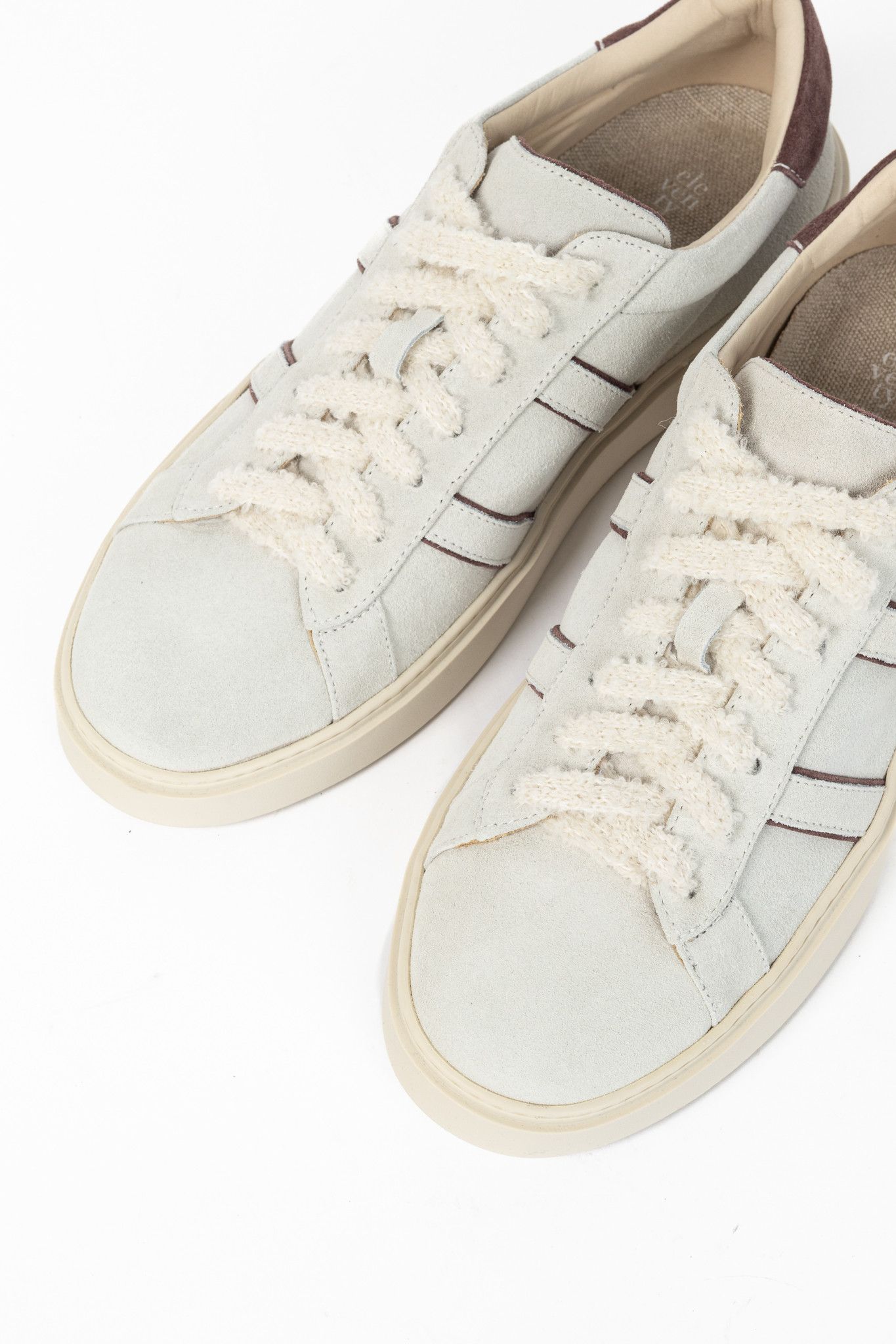Eleventy Eleventy "White" Suede Double-Stripe Low-Top Sneakers Size US 11 / EU 44 - 5 Thumbnail