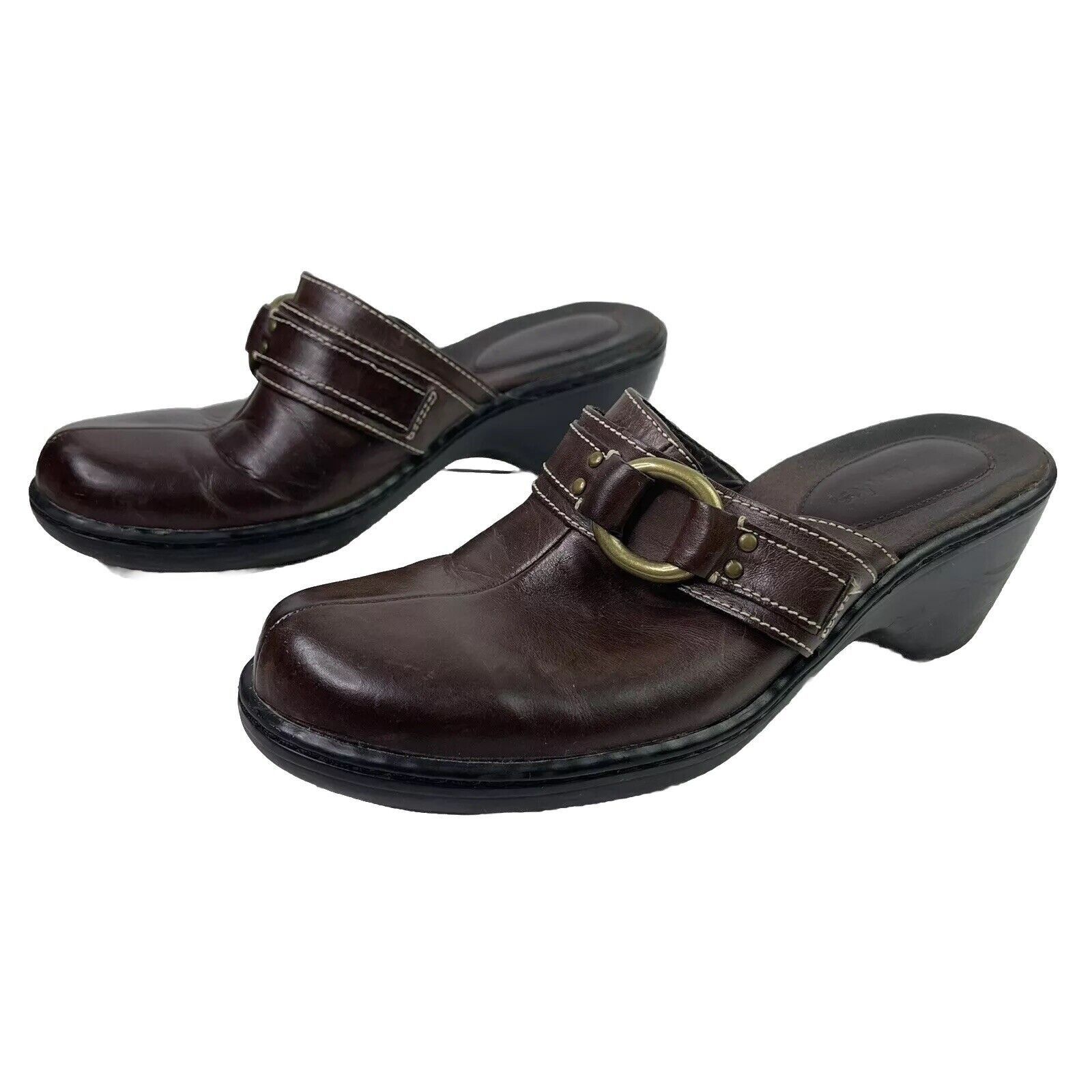 Clarks Clarks Women Clogs Brown Comfort Shoes Sz 8 M Heel Leather Size US 8 / IT 38 - 1 Thumbnail