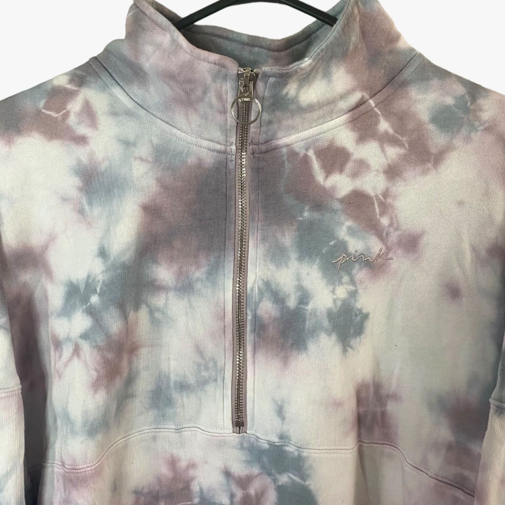Victoria's Secret Victoria's Secret PINK Sweatshirt Varsity Half-Zip Tie Dye Womens Small Pullover Sweatshirt Size S / US 4 / IT 40 - 5 Thumbnail