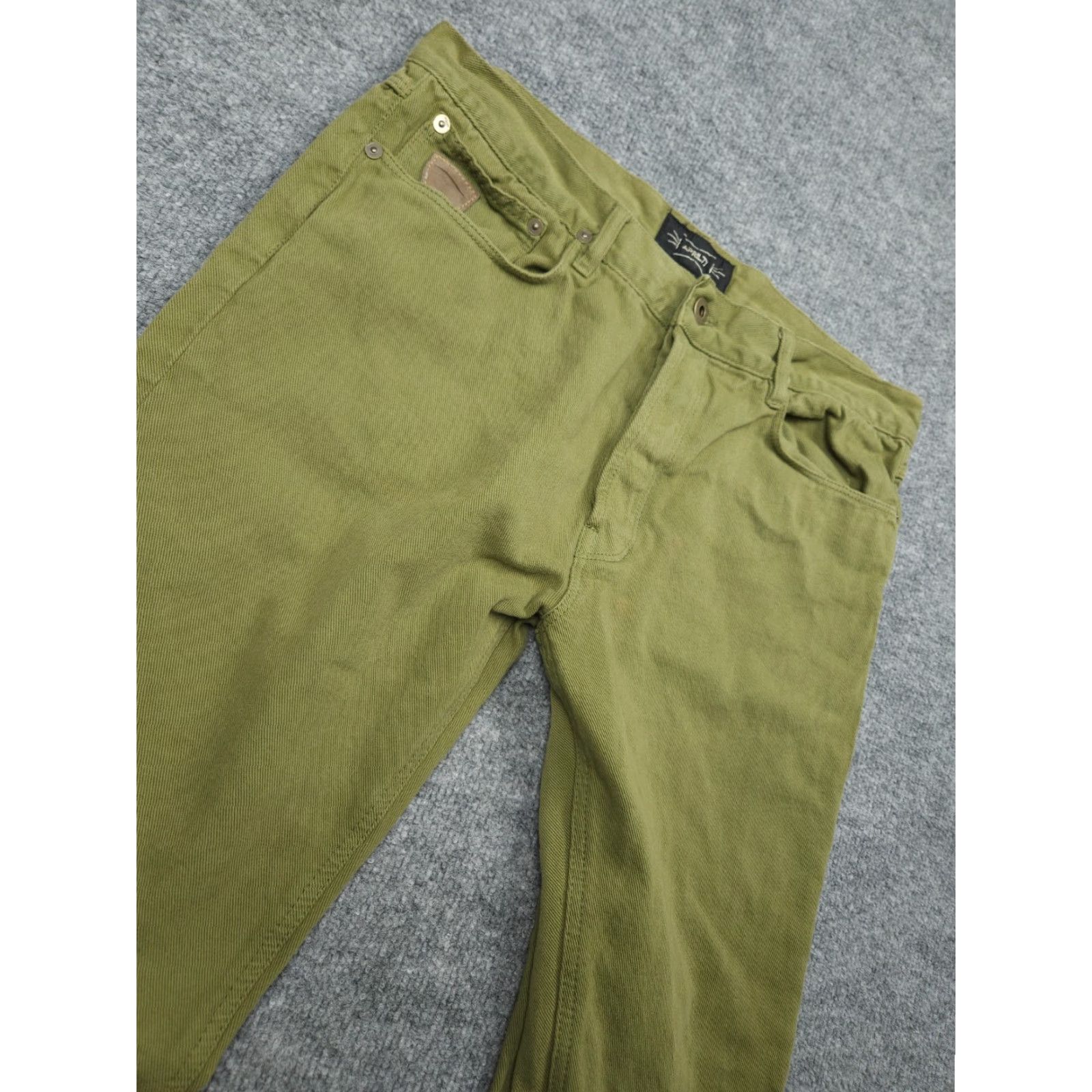 Vintage APRIL 77 Jeans Men's 32 x 32 Green DICTATOR Button Fly Cotton Denim Straight Slim Jeans Size US 32 / EU 48 - 3 Thumbnail