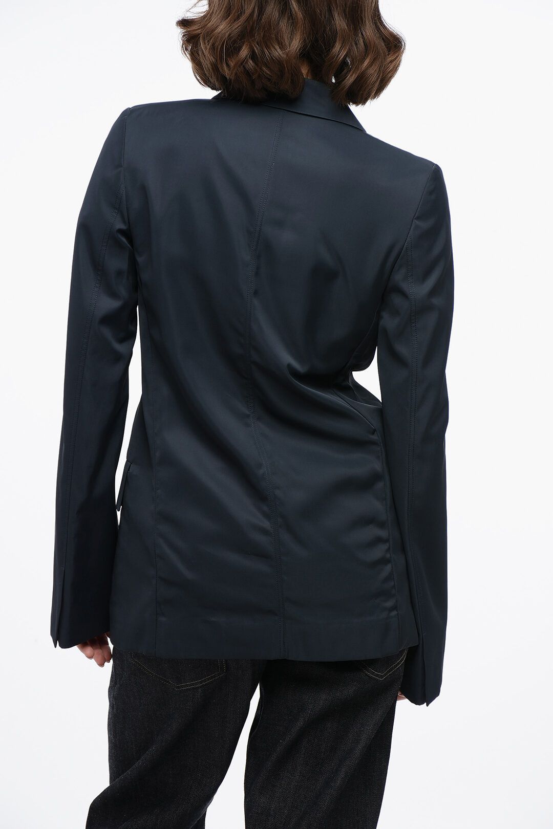 Jil Sander og1mm1225 Viscose Slim Fit Blazer in Blue Size S / US 4 / IT 40 - 2 Thumbnail