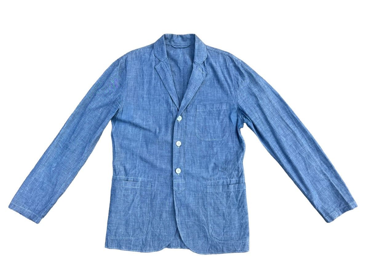 image of 20471120 x Beauty Beast Vintage Jipijapa Japan Chambray Blazer Coat Jacket, Men's (Size Medium)