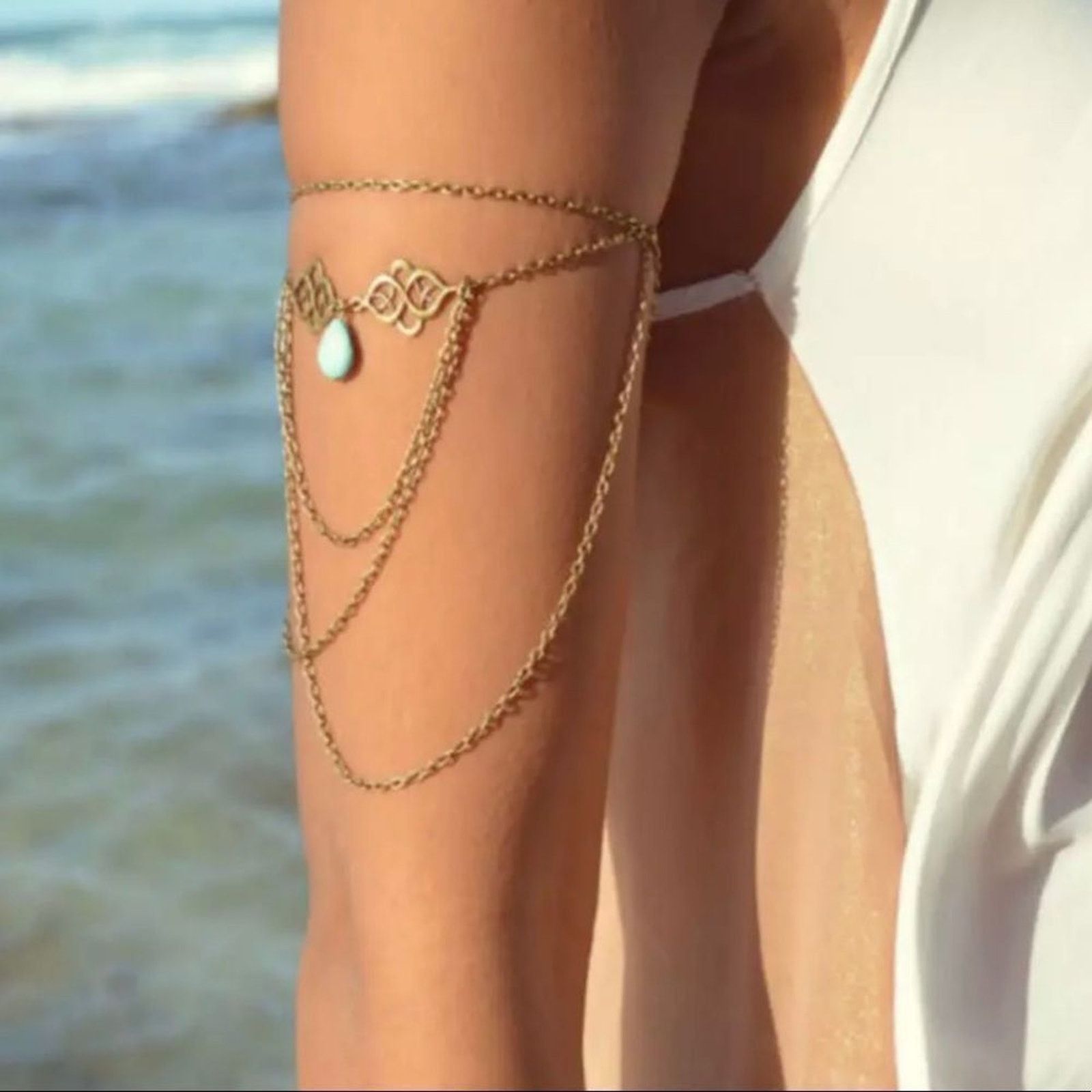 Other Bohemian Turquoise Arm Bracelet Size ONE SIZE - 1 Thumbnail